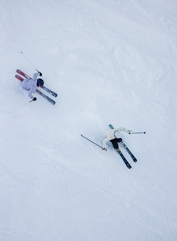 Lyžaři na sjezdovce.