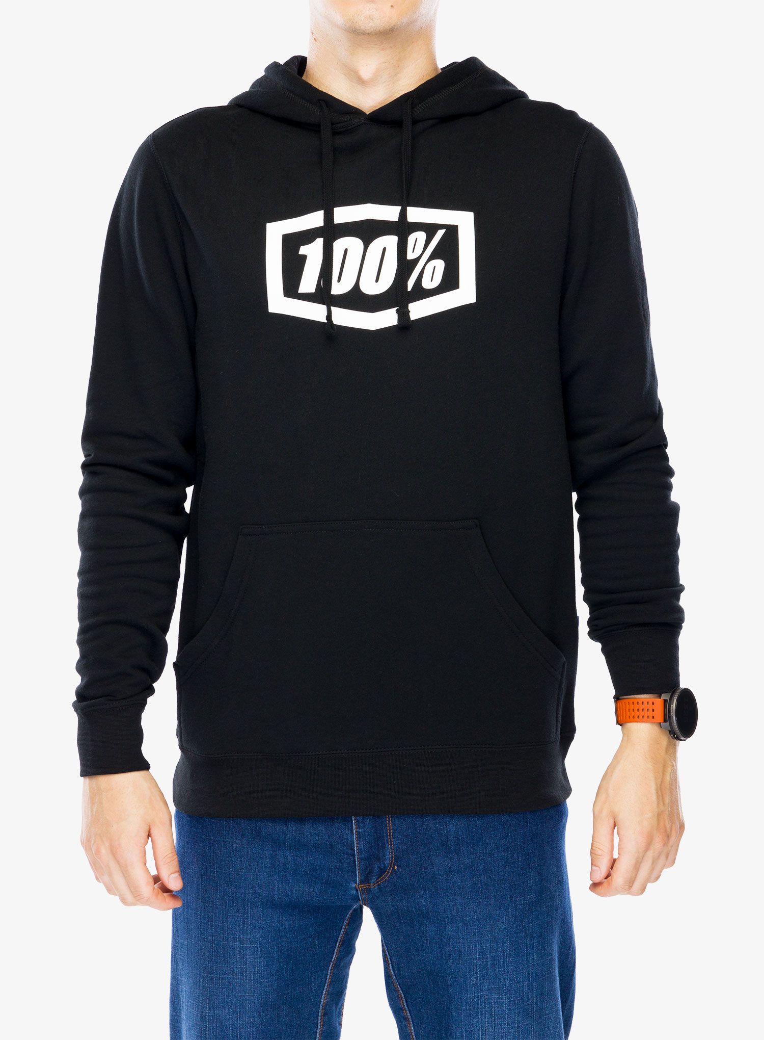 Mikina s kapucí 100% Icon Hoodie - black