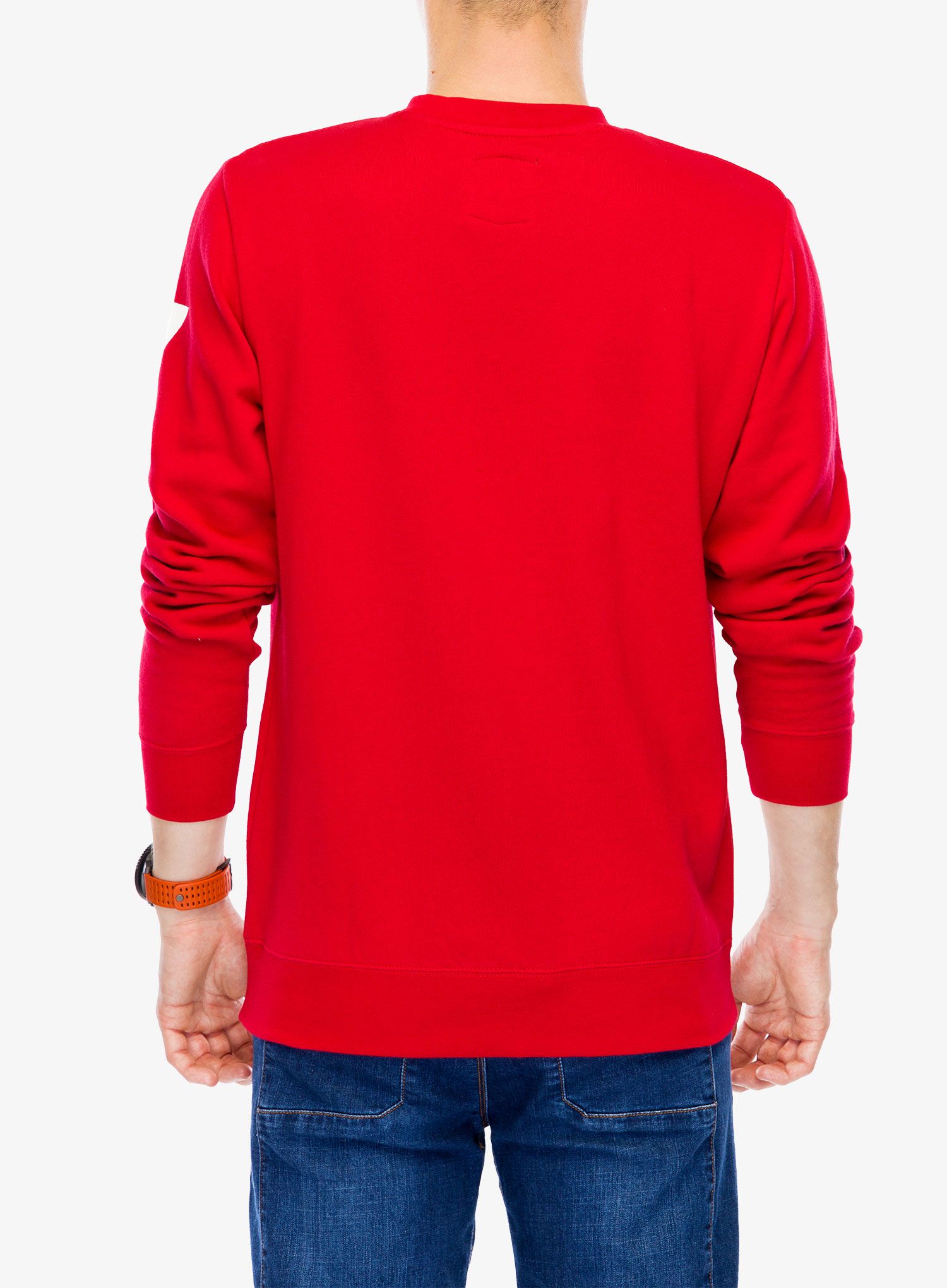 Mikina 100% Icon Pullover Crewneck Fleece Sweatshirt - deep red