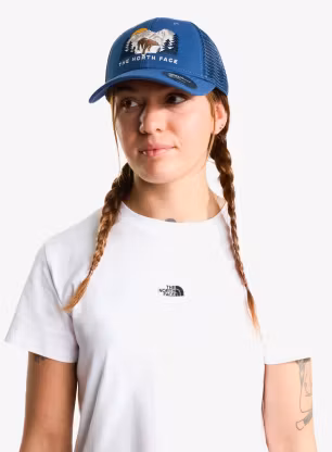 Kšiltovka The North Face Embroidered Mudder Trucker - blue/bear graphic