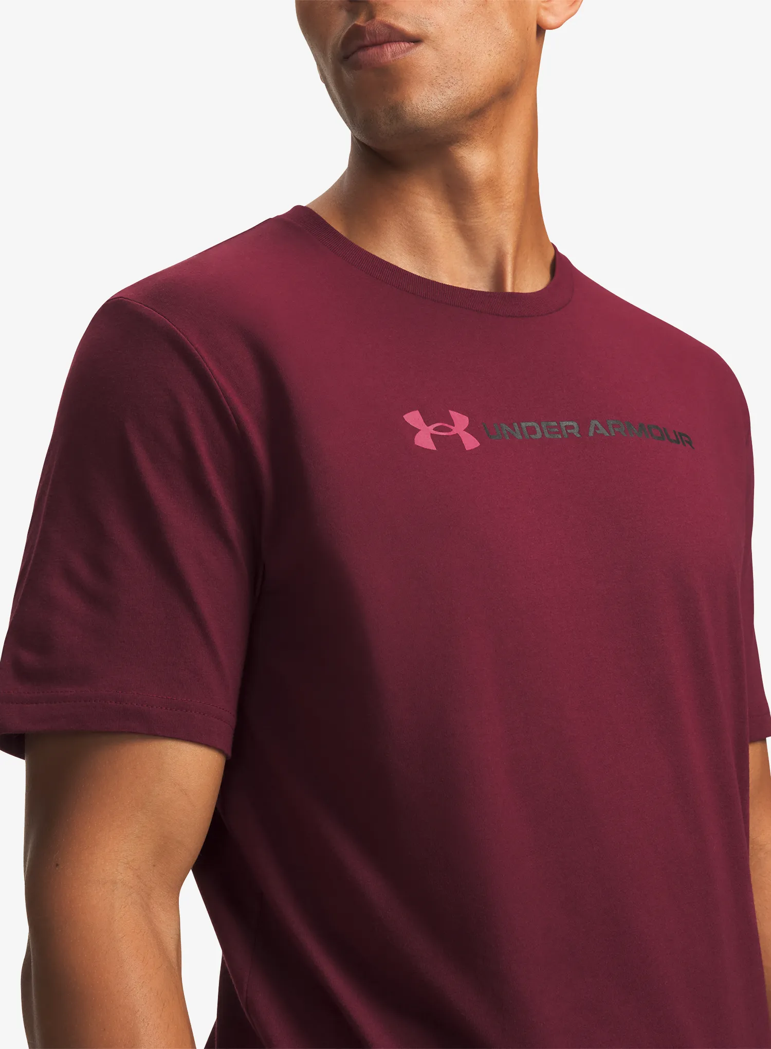Bavlněné tričko Under Armour Logo WM SS - vintage maroon/claret