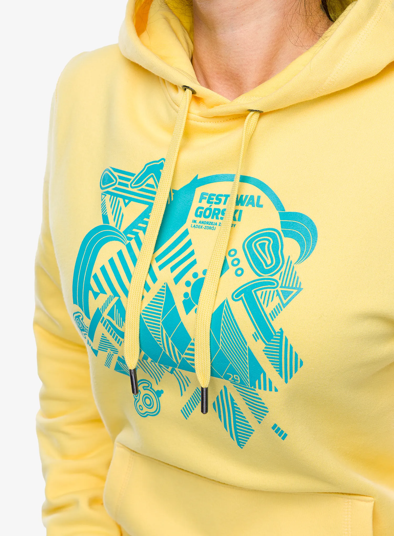 Mikina s kapucí 29. Festiwal Górski Lądek-Zdrój - yellow/turquoise