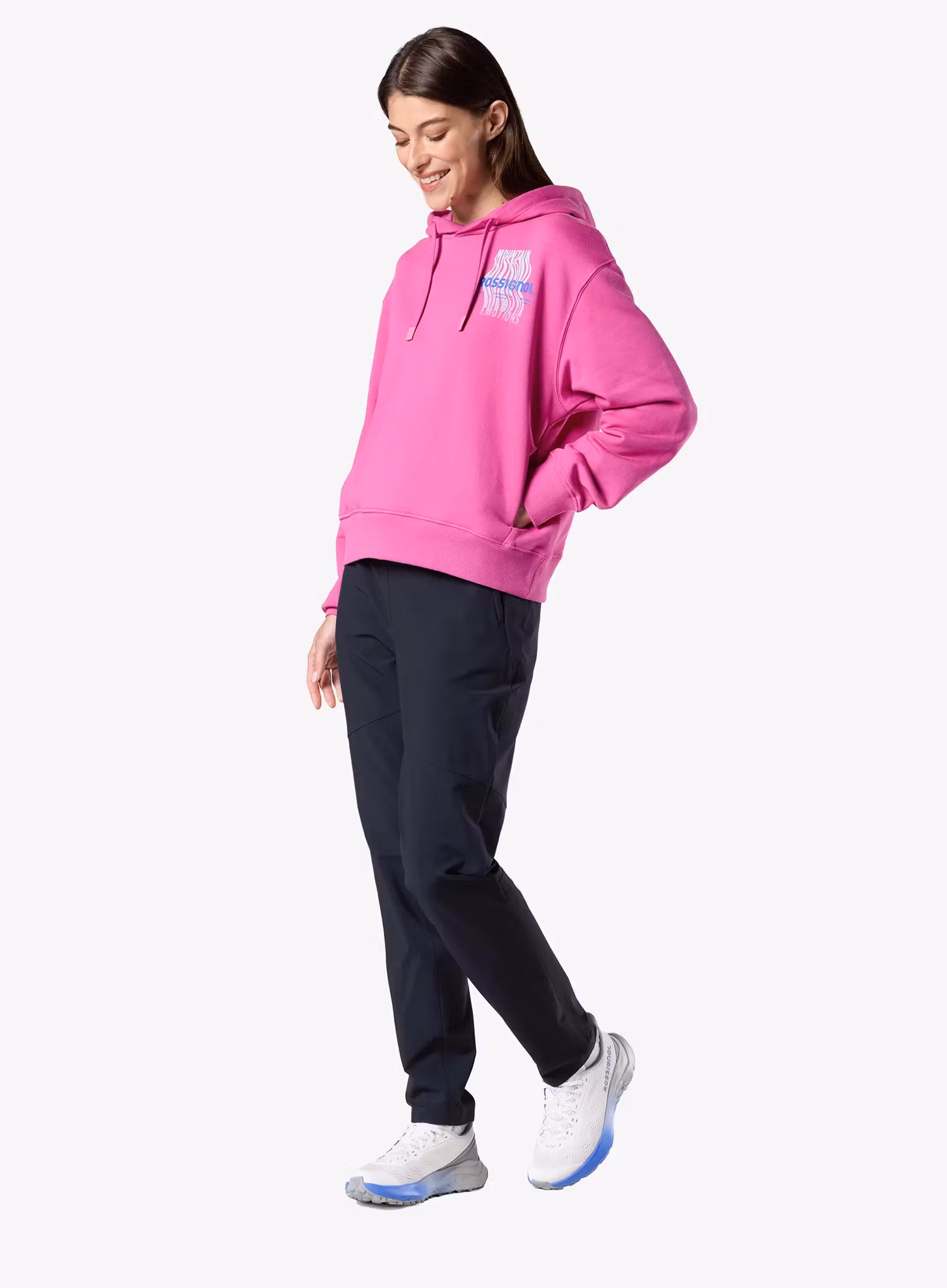 Dámská mikina s kapucí Rossignol Waterfall Hoodie - electric fuchsia