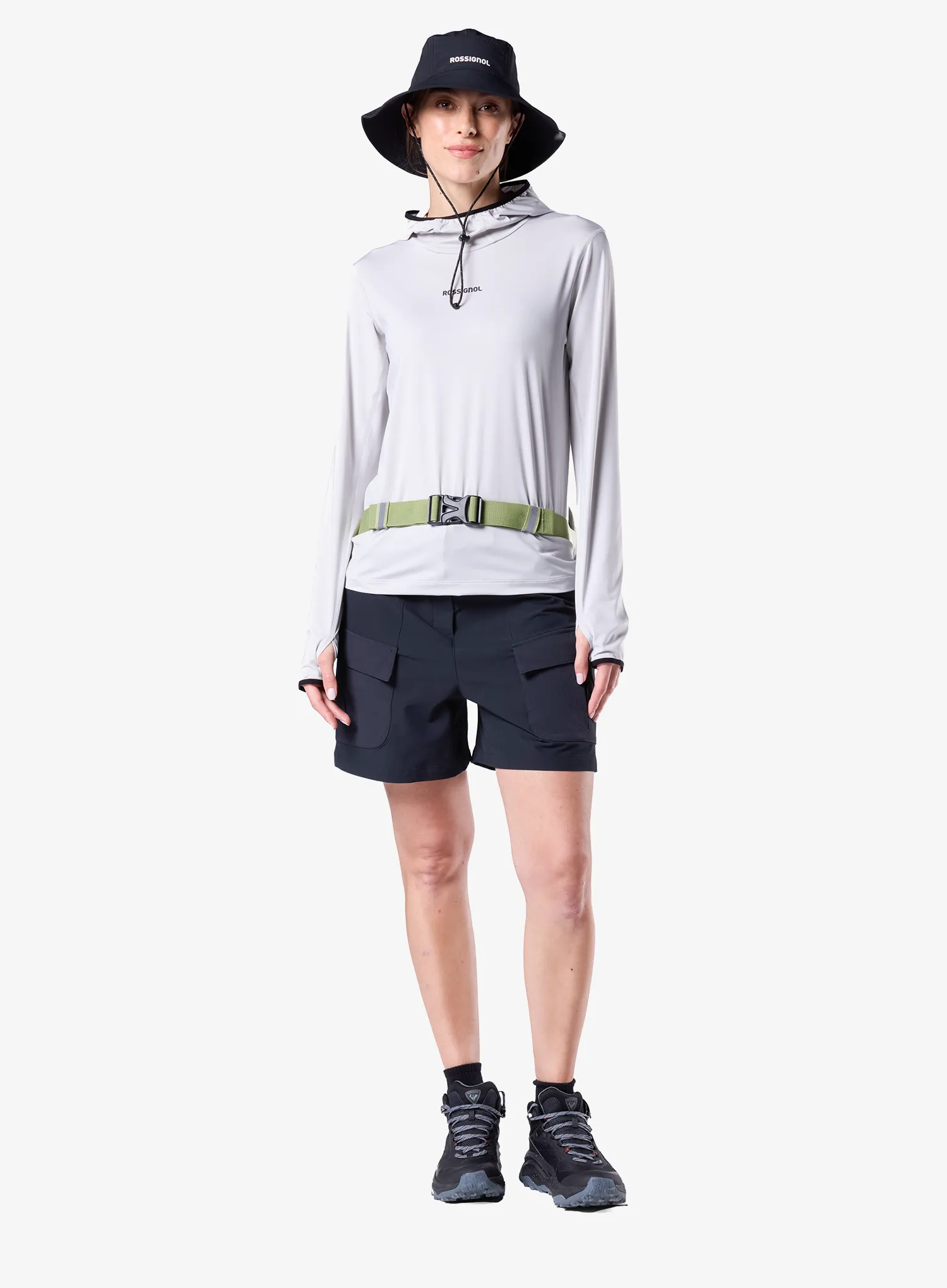 Dámská mikina s kapucí Rossignol Westweg Sun Hoodie - grey light