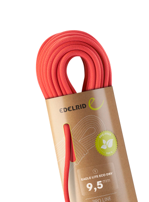 Dynamické lano Edelrid Eagle Lite Eco Dry 9,5 mm 50 m - neon coral