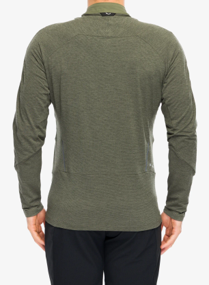 Mikina se zipem Salewa Pedroc Dry Wind Hz Tee - faded green
