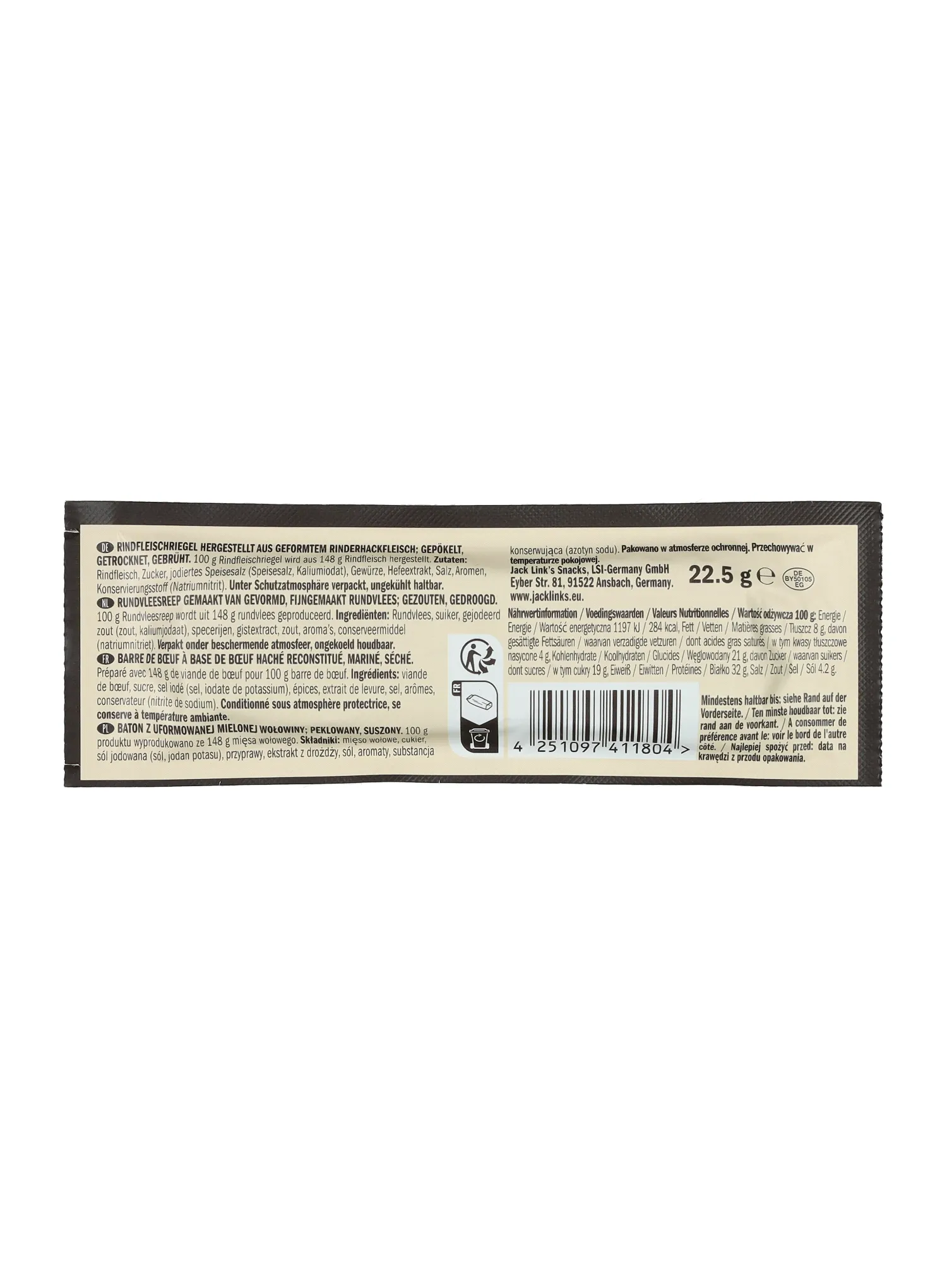 Sušené hovězí maso Jack Link's Beef Protein Bar Original 22,5 g