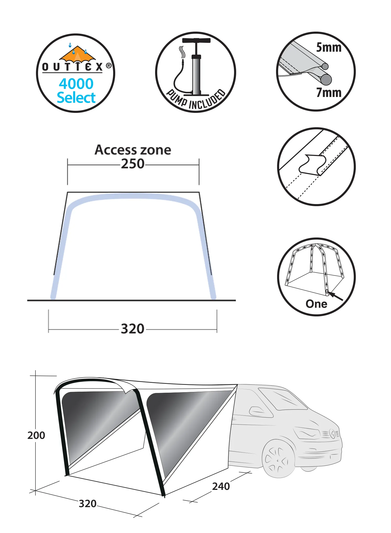 Autostan Outwell Touring Shelter Air