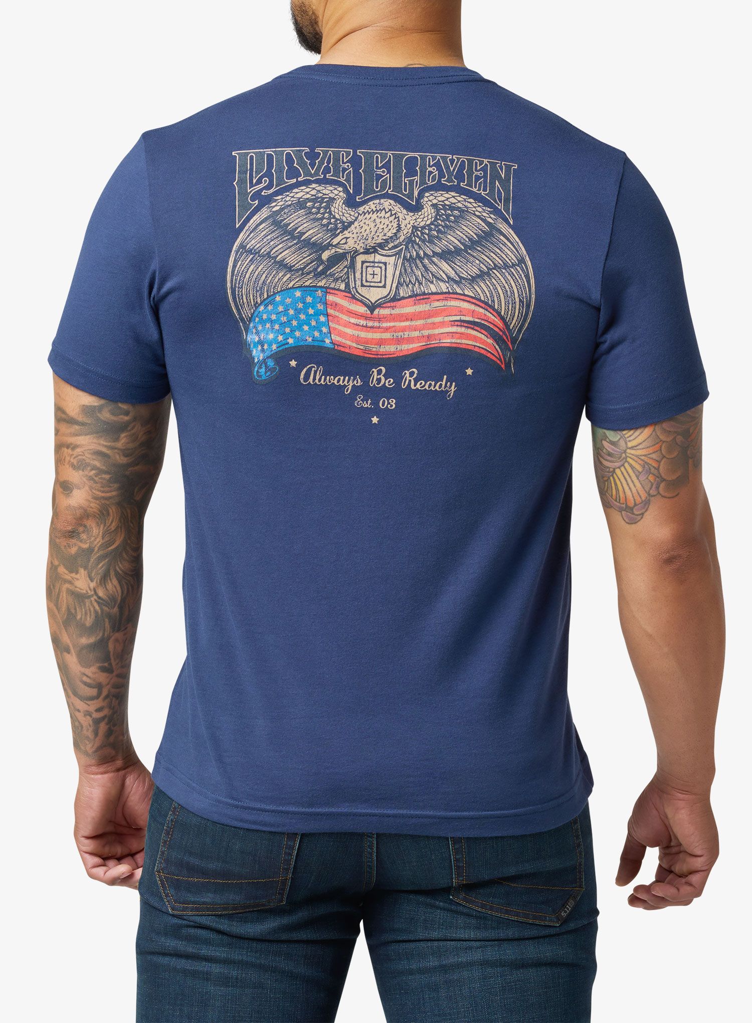 Tričko 5.11 Birds And Banners S/S Tee - pacific navy
