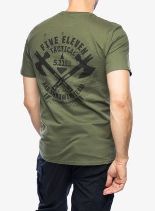 Tričko s potiskem 5.11 Emea Axe Throwing S/S Tee - military green