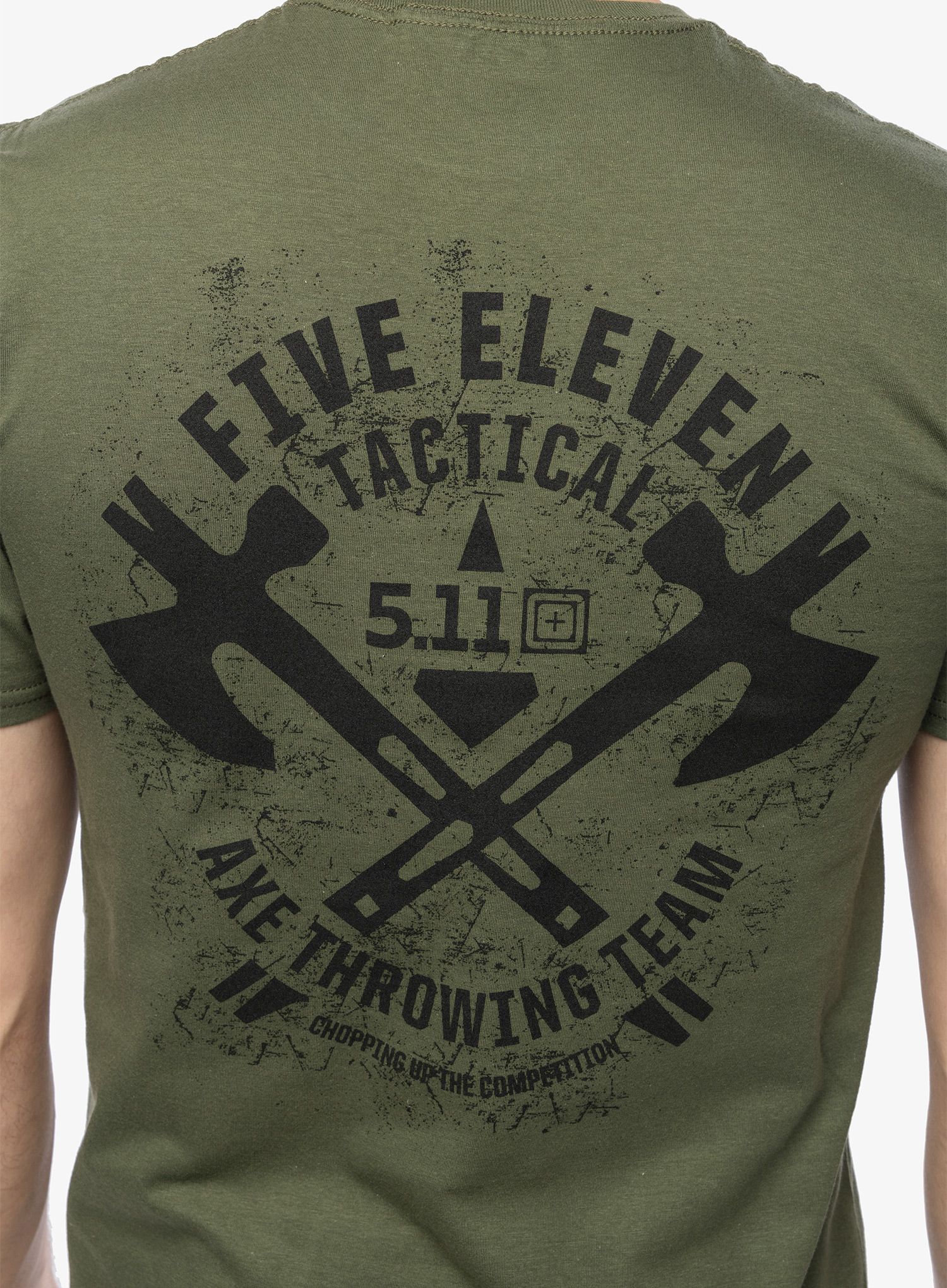 Tričko s potiskem 5.11 Emea Axe Throwing S/S Tee - military green