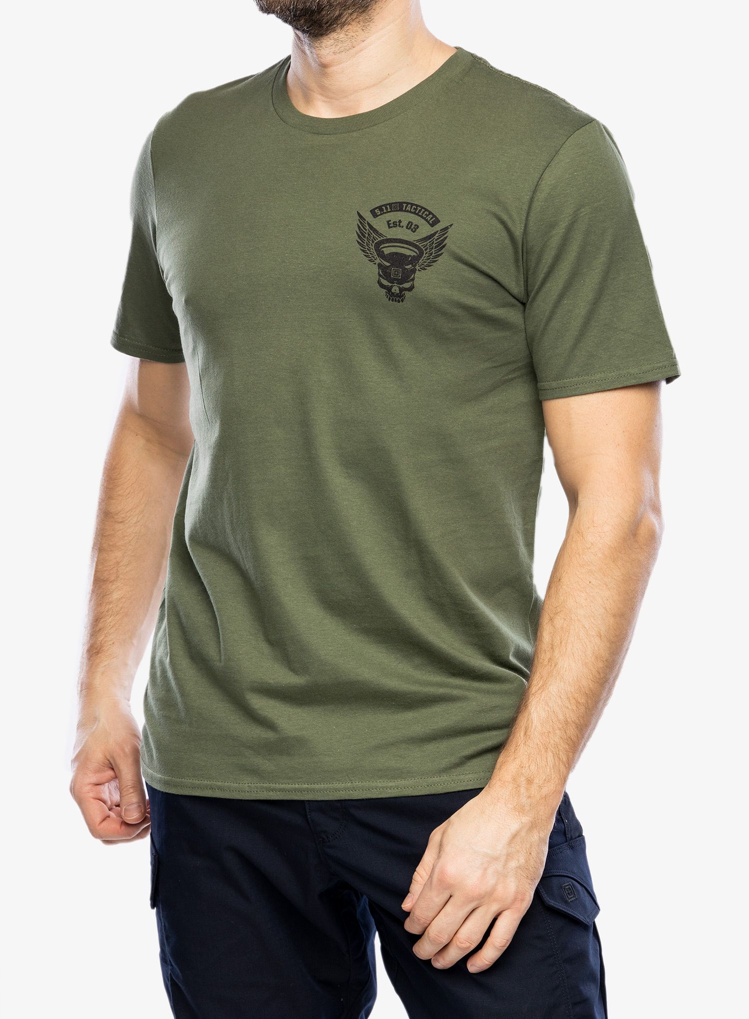Bavlněné tričko 5.11 Emea Kettle Skull S/S Tee - military green