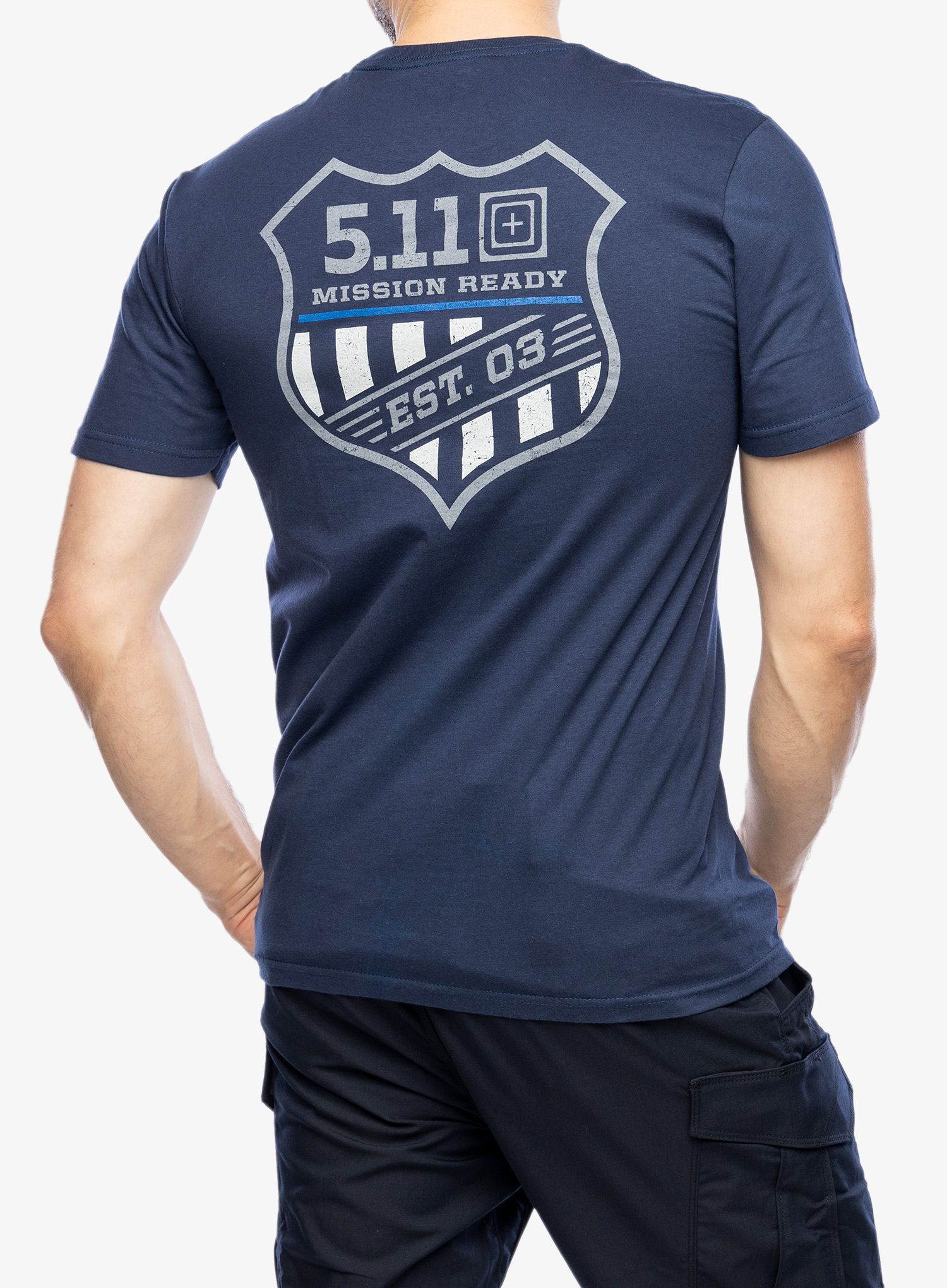Bavlněné tričko 5.11 Emea Mission Ready S/S Tee - navy