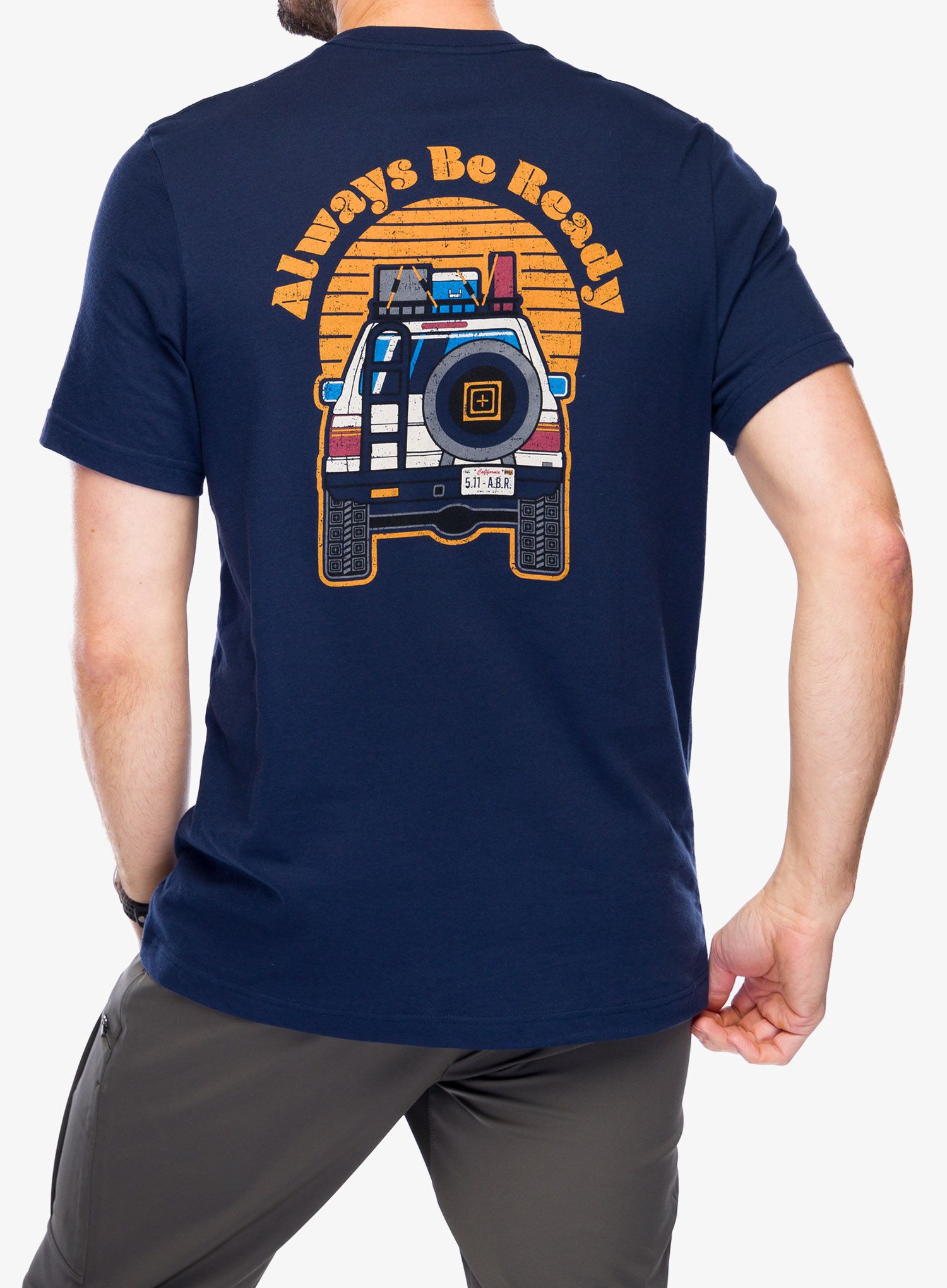 Tričko s potiskem 5.11 Overlander Sunset S/S - pacific navy