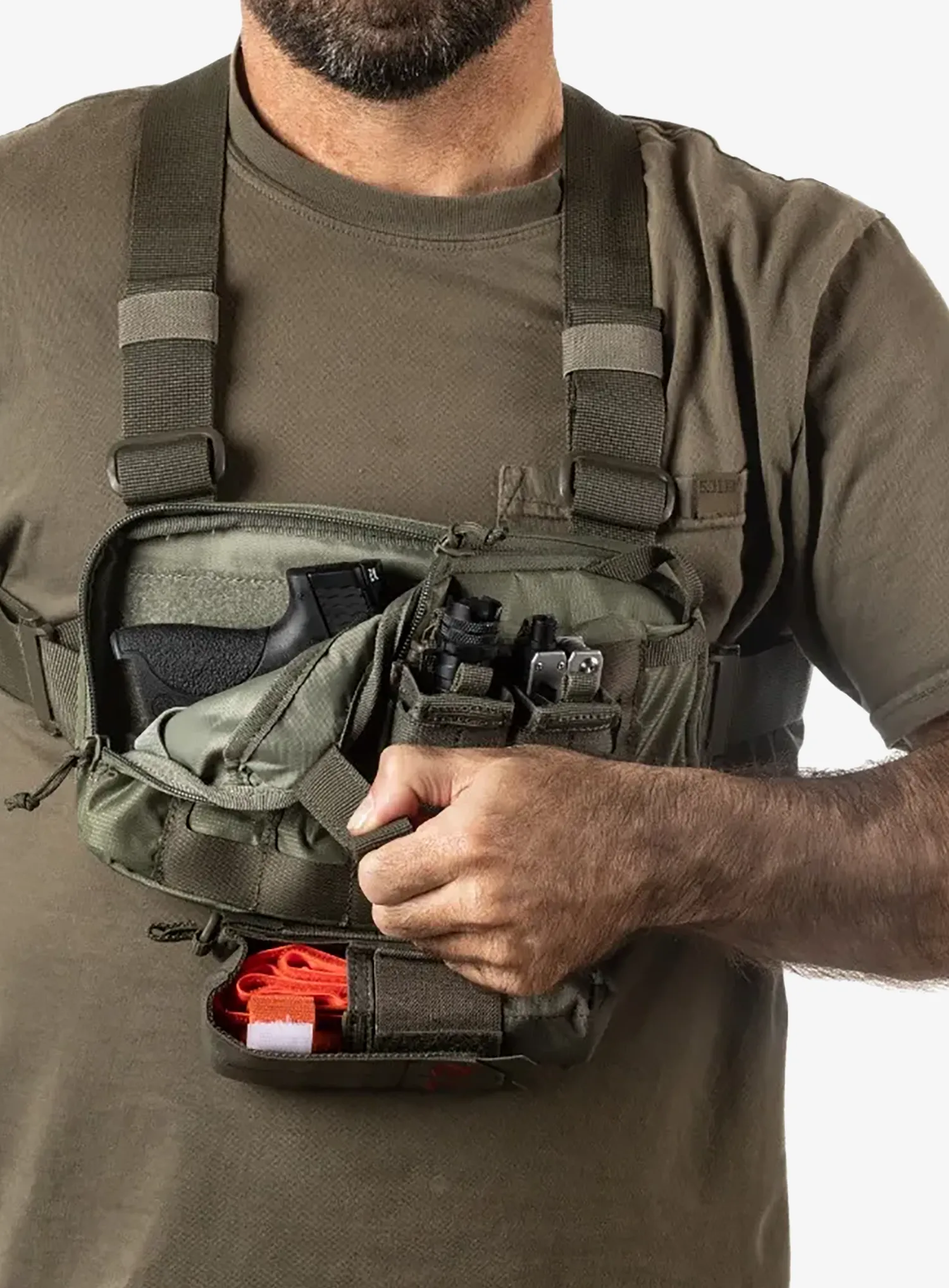 Kapsička na krk 5.11 Skyweight Survival Chest Pack - green