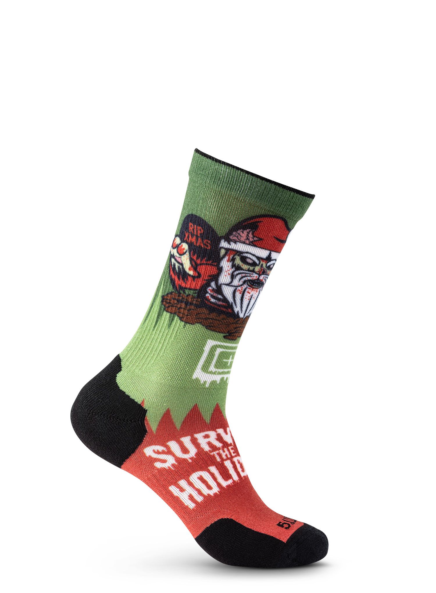 Ponožky 5.11 Xmas Nightmare Sock And Awe - red