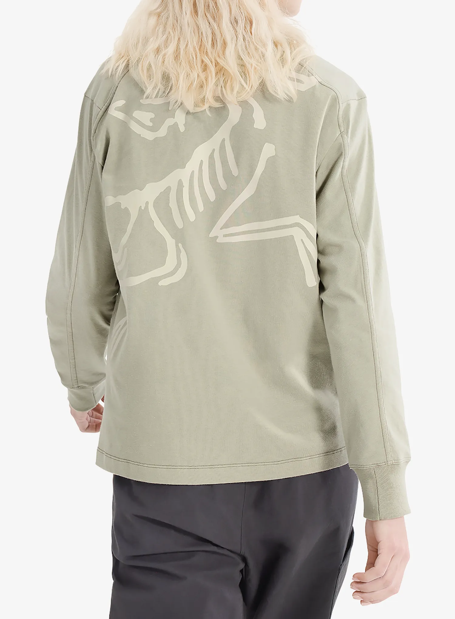 Dámská mikina na lezení Arcteryx Kragg Cotton Bird Crew LS - habitat