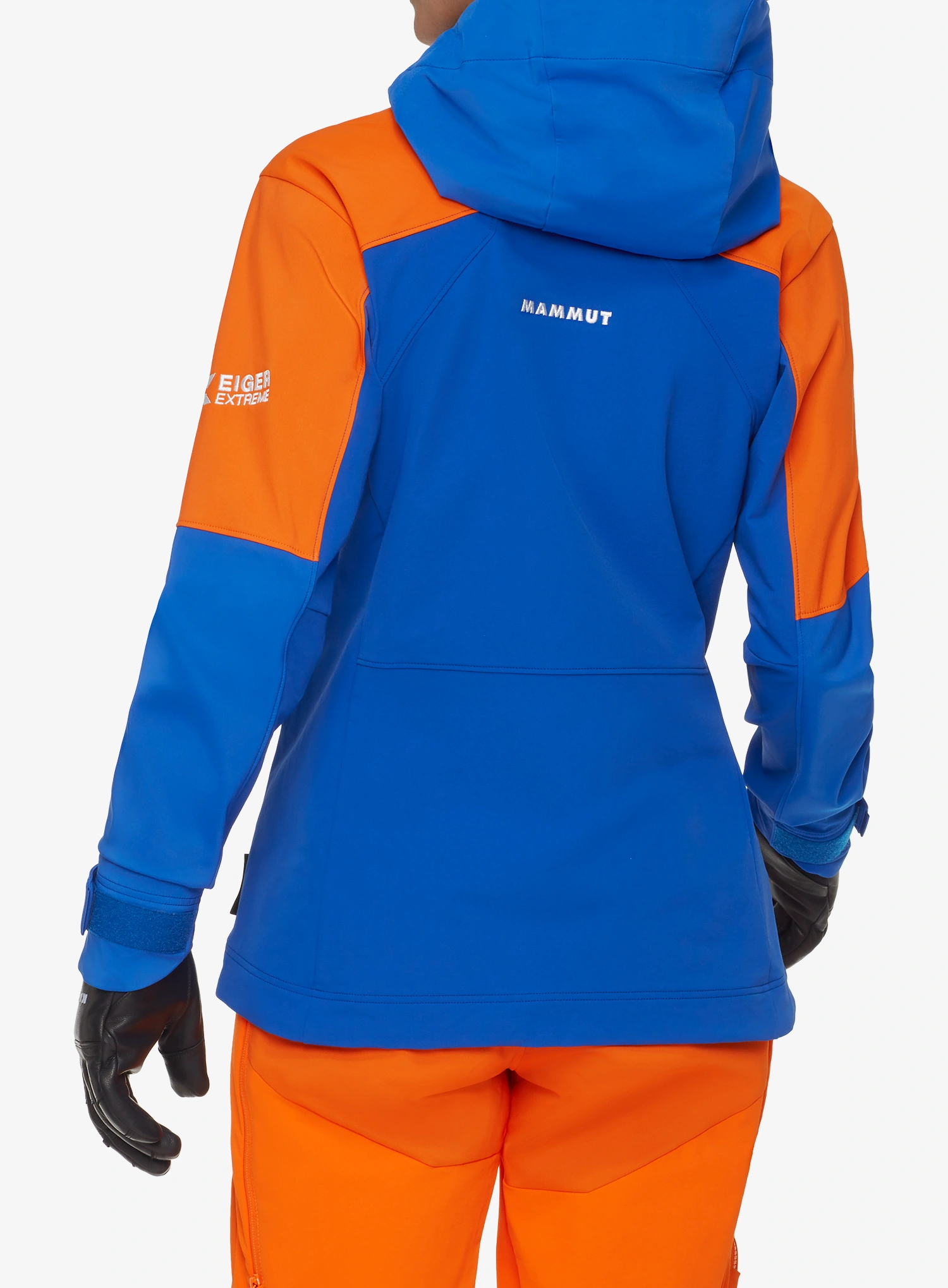Dámská bunda na hory Mammut Eiger Nordwand Pro SO Hooded Jacket - eiger blue/eiger orng