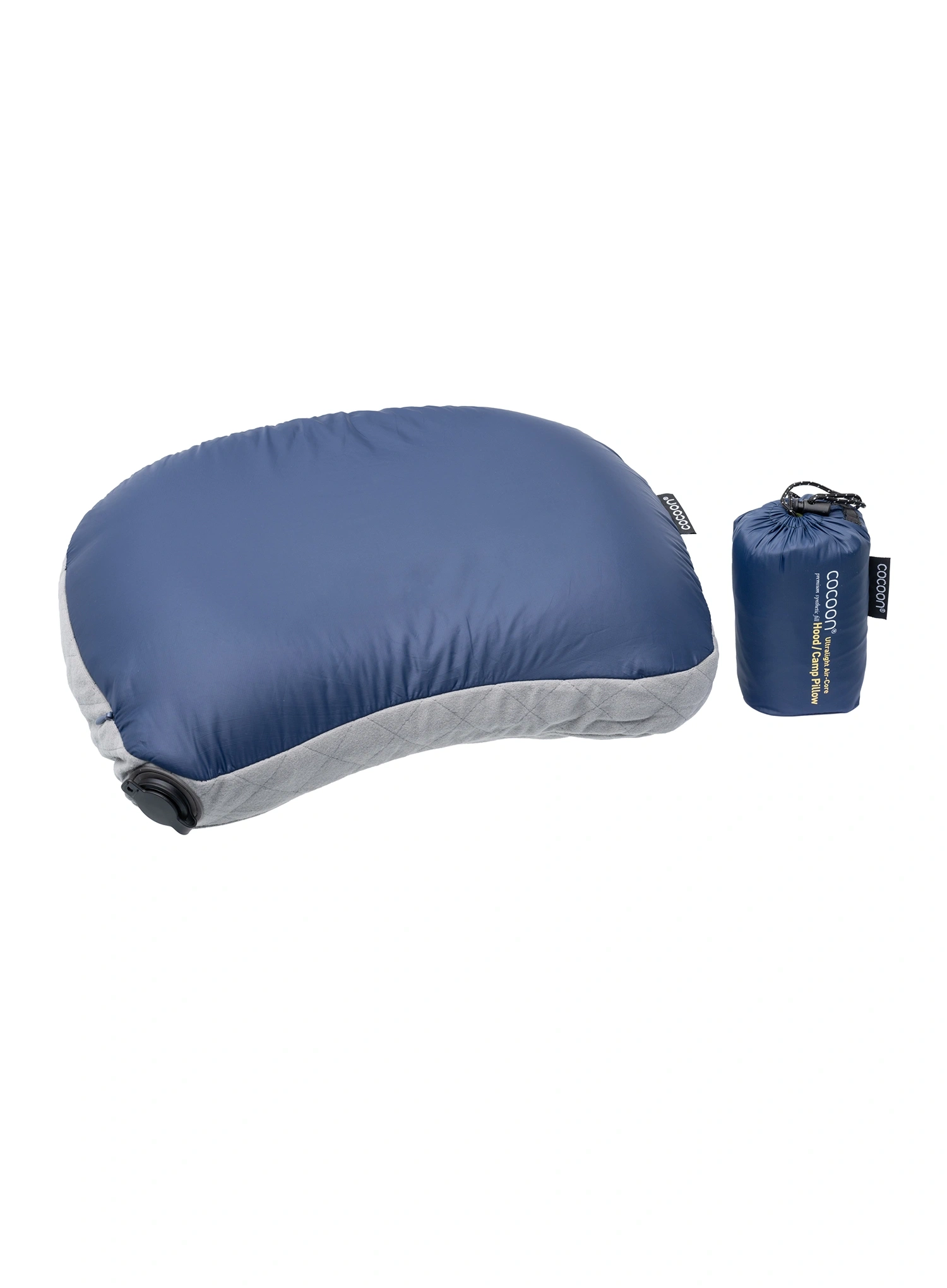 Cestovní polštářek Cocoon Air-Core Hood/Camp Pillow - dark indigo/grey