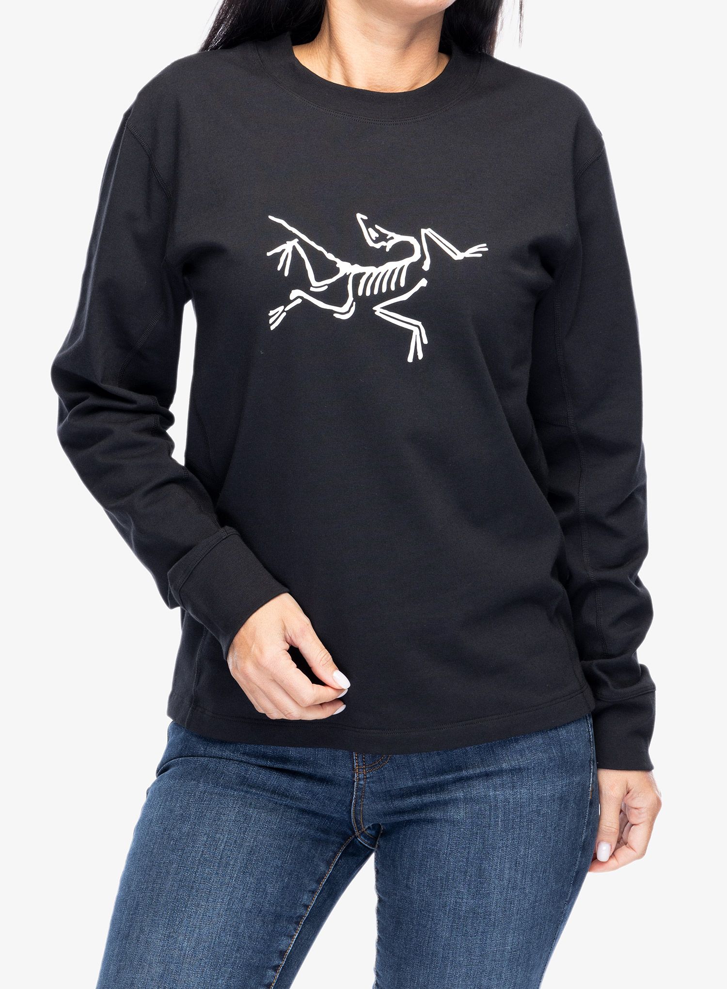Dámské triko s dlouhým rukávem Arcteryx Archaeopteryx Logo LS - black