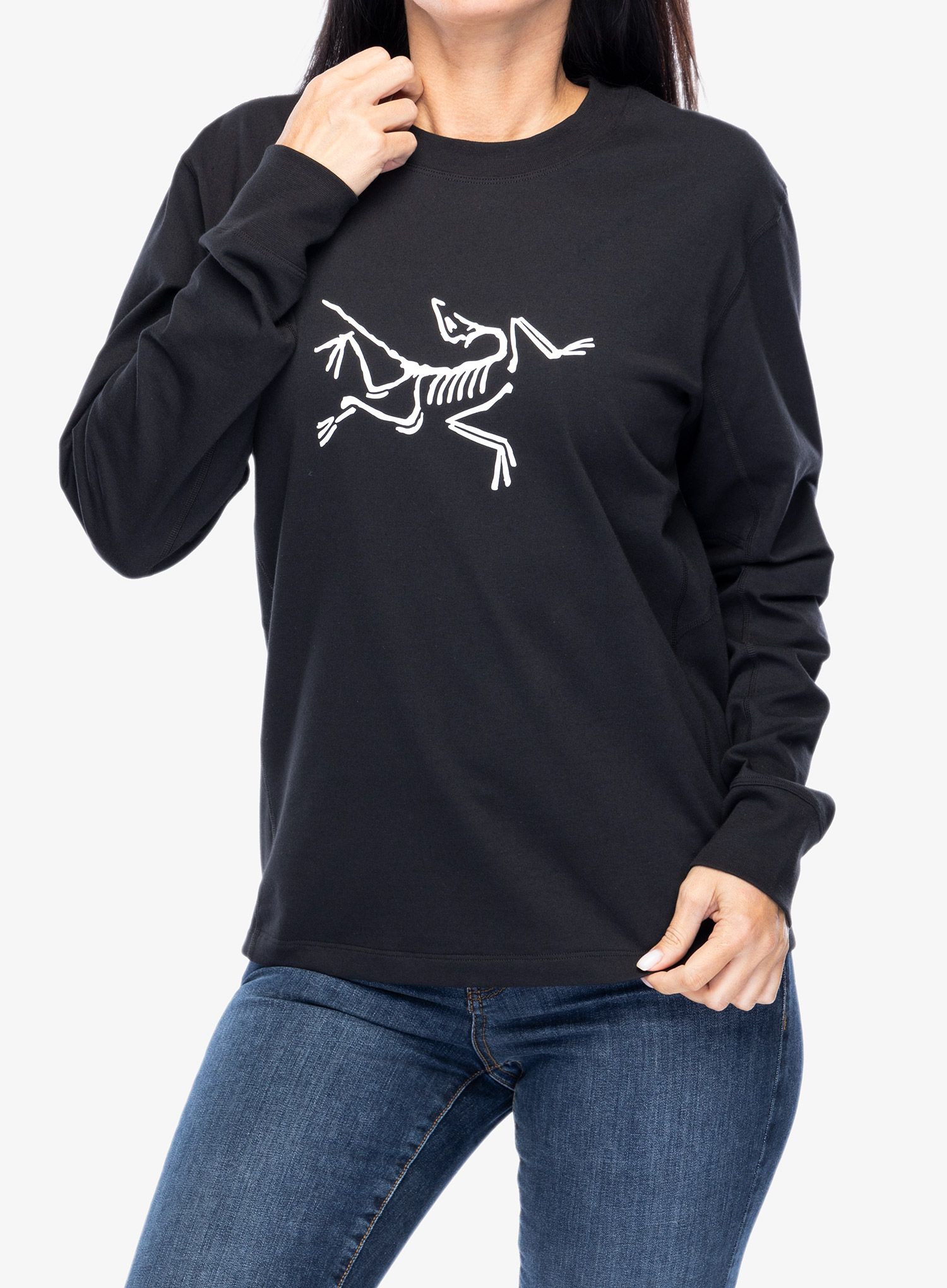 Dámské triko s dlouhým rukávem Arcteryx Archaeopteryx Logo LS - black
