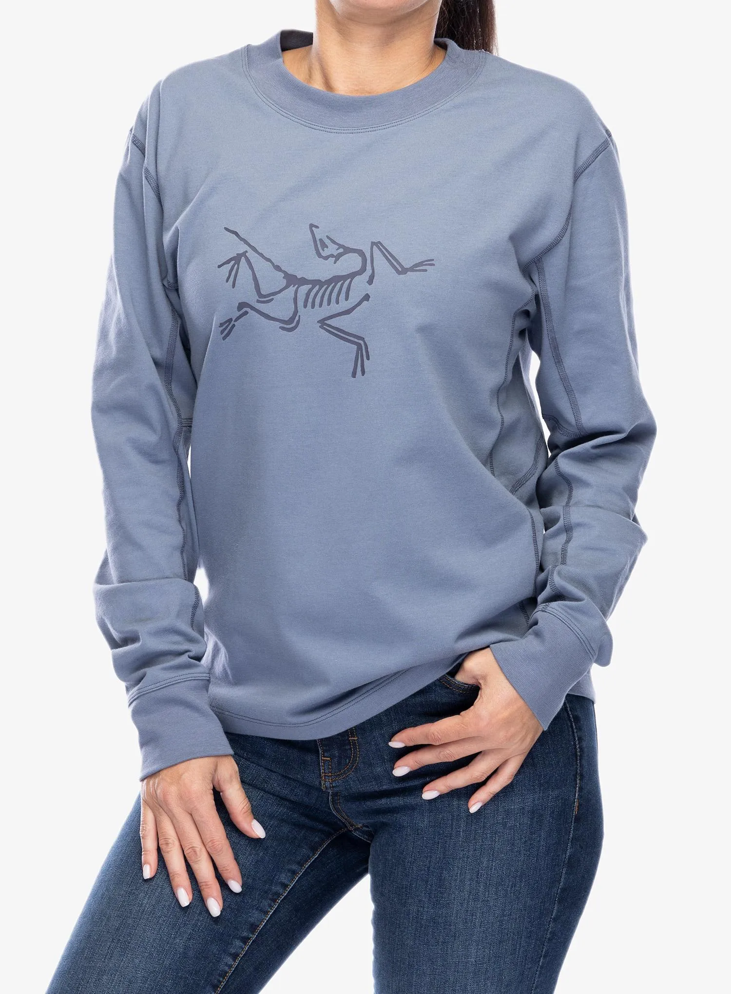 Dámské triko s dlouhým rukávem Arcteryx Archaeopteryx Logo LS - stratus/dk stratus