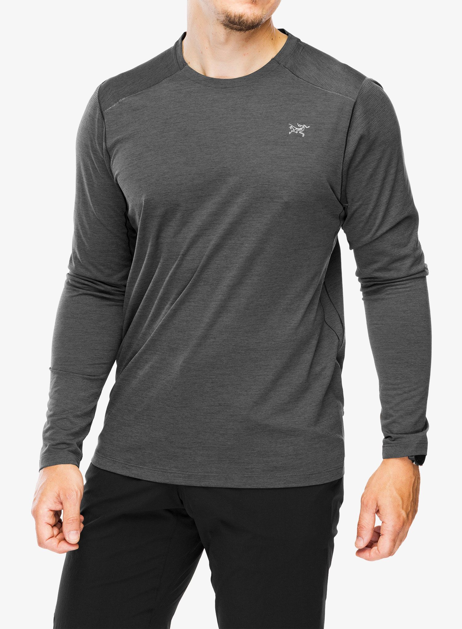Mikina na běhání Arcteryx Cormac Crew Neck Shirt LS - blk heather