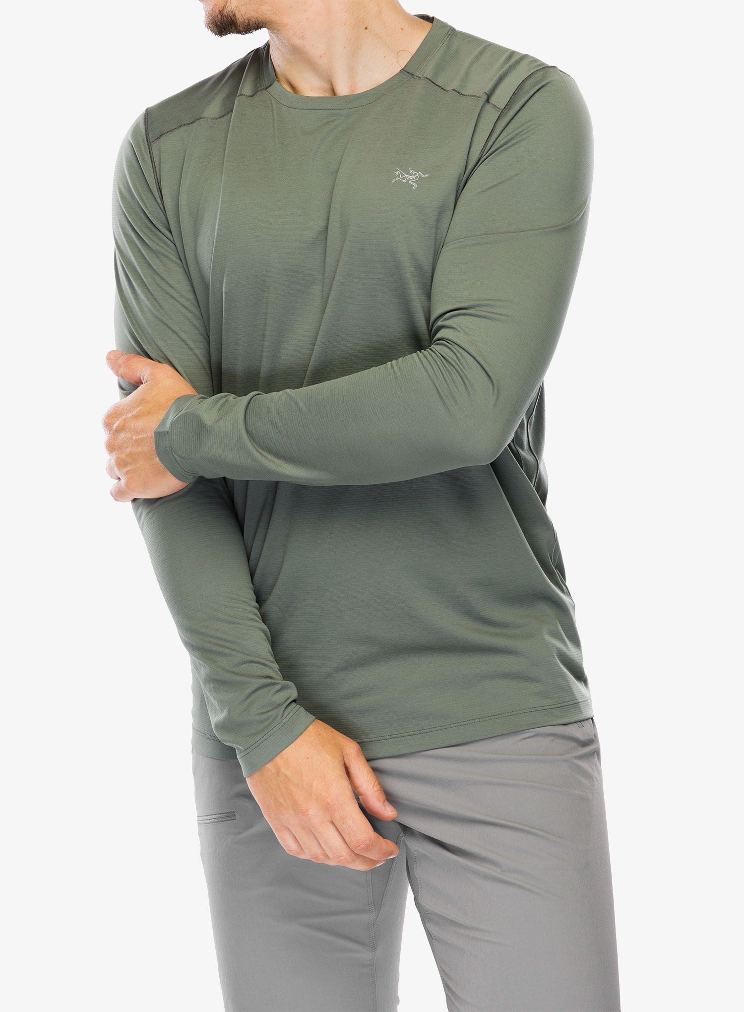 Mikina na běh Arcteryx Cormac Crew Neck Shirt LS - forage heather II