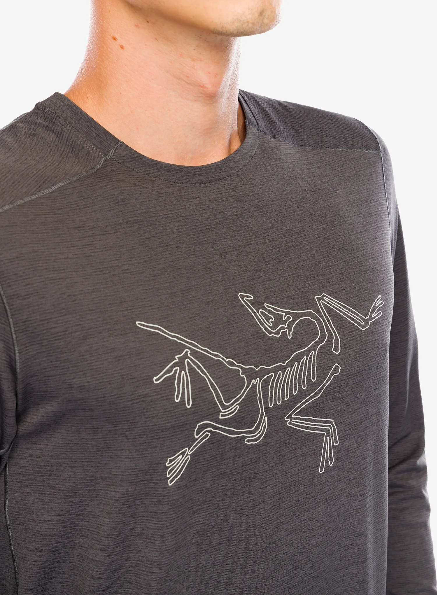 Mikina na běhání Arcteryx Cormac Logo LS - black heather/solitude