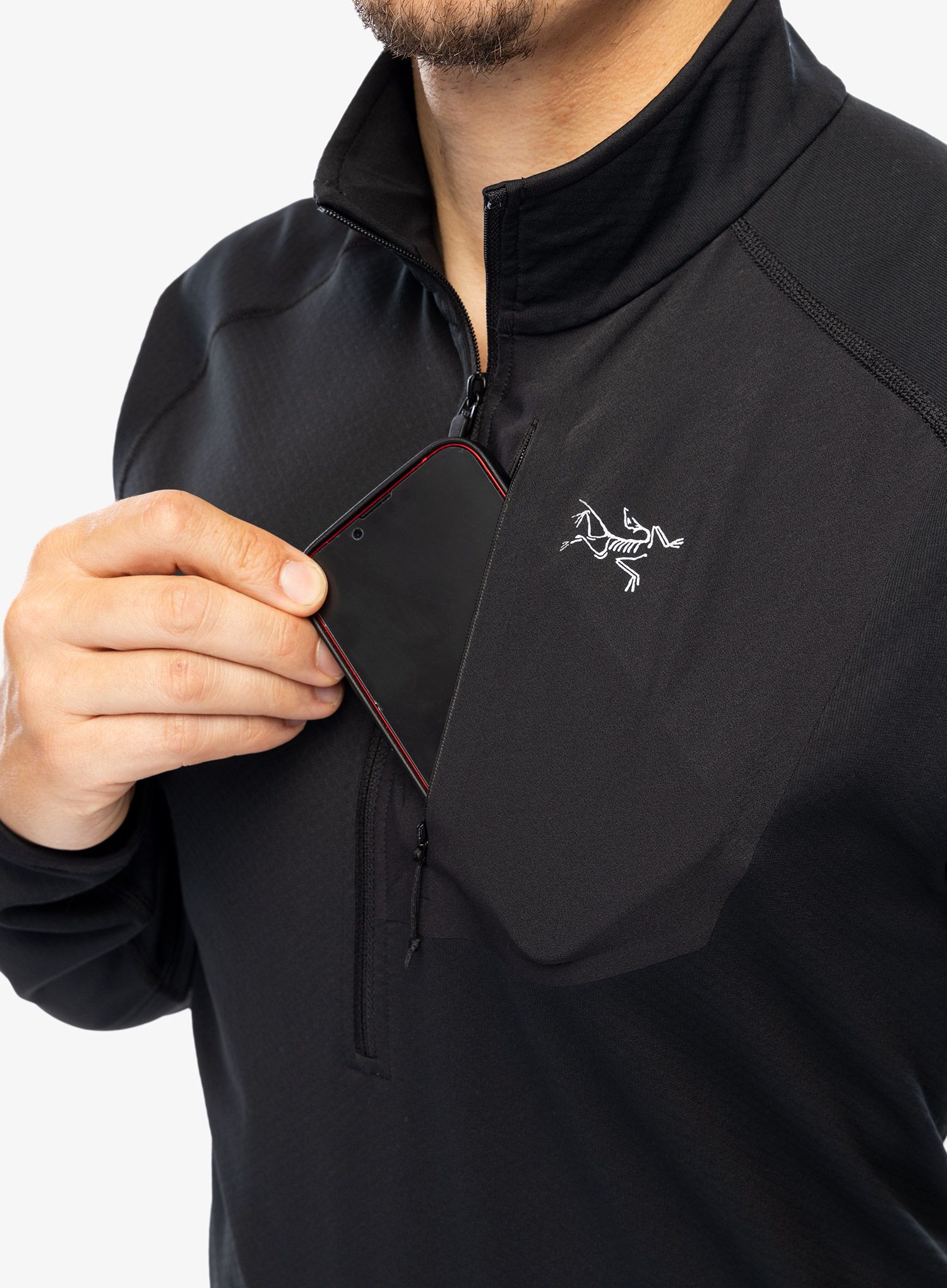 Mikina Arcteryx Delta 1/2 Zip Neck - black