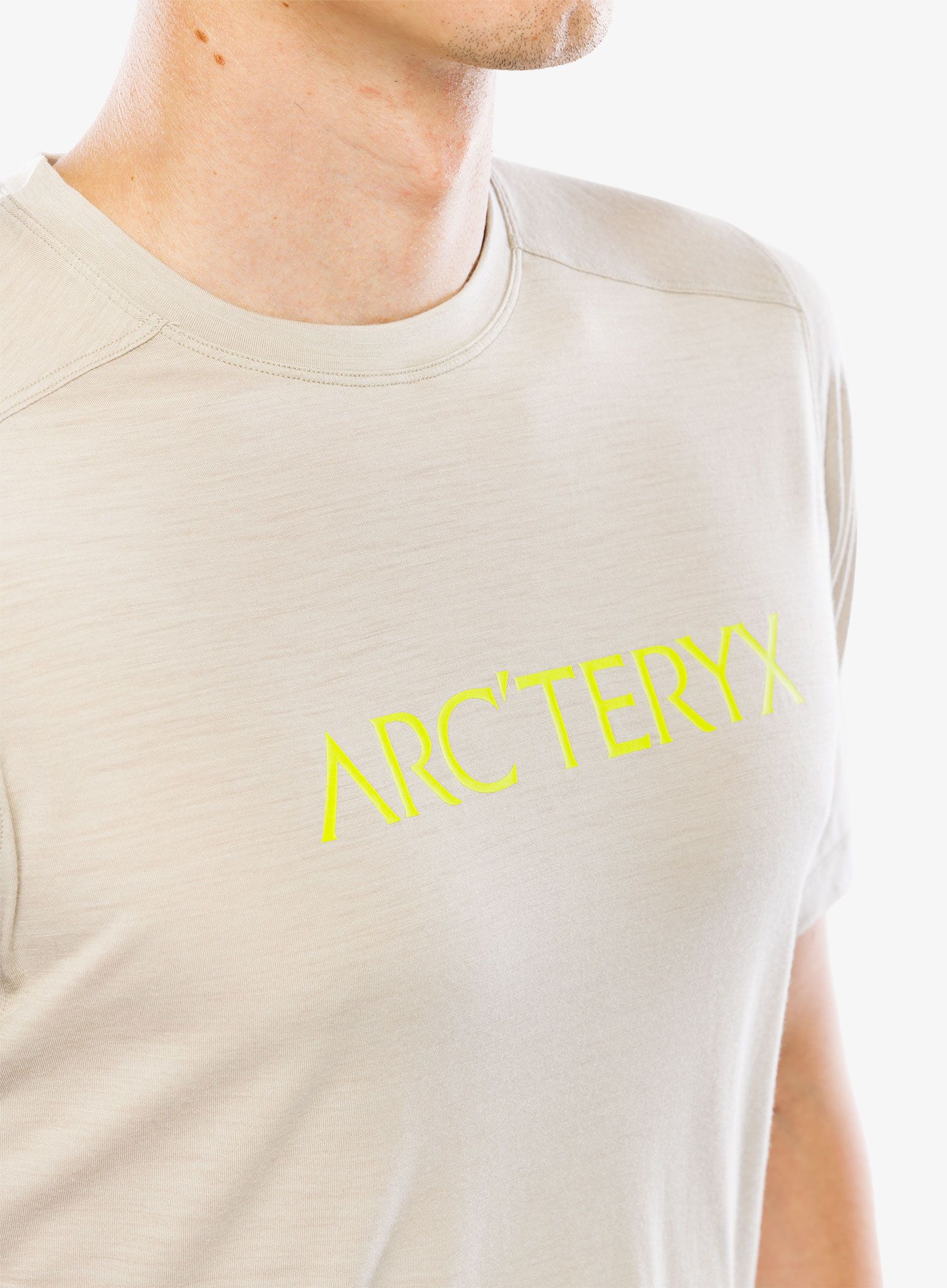 Merino triko Arcteryx Ionia Merino Wool ArcWord Logo SS - rune/euphoria