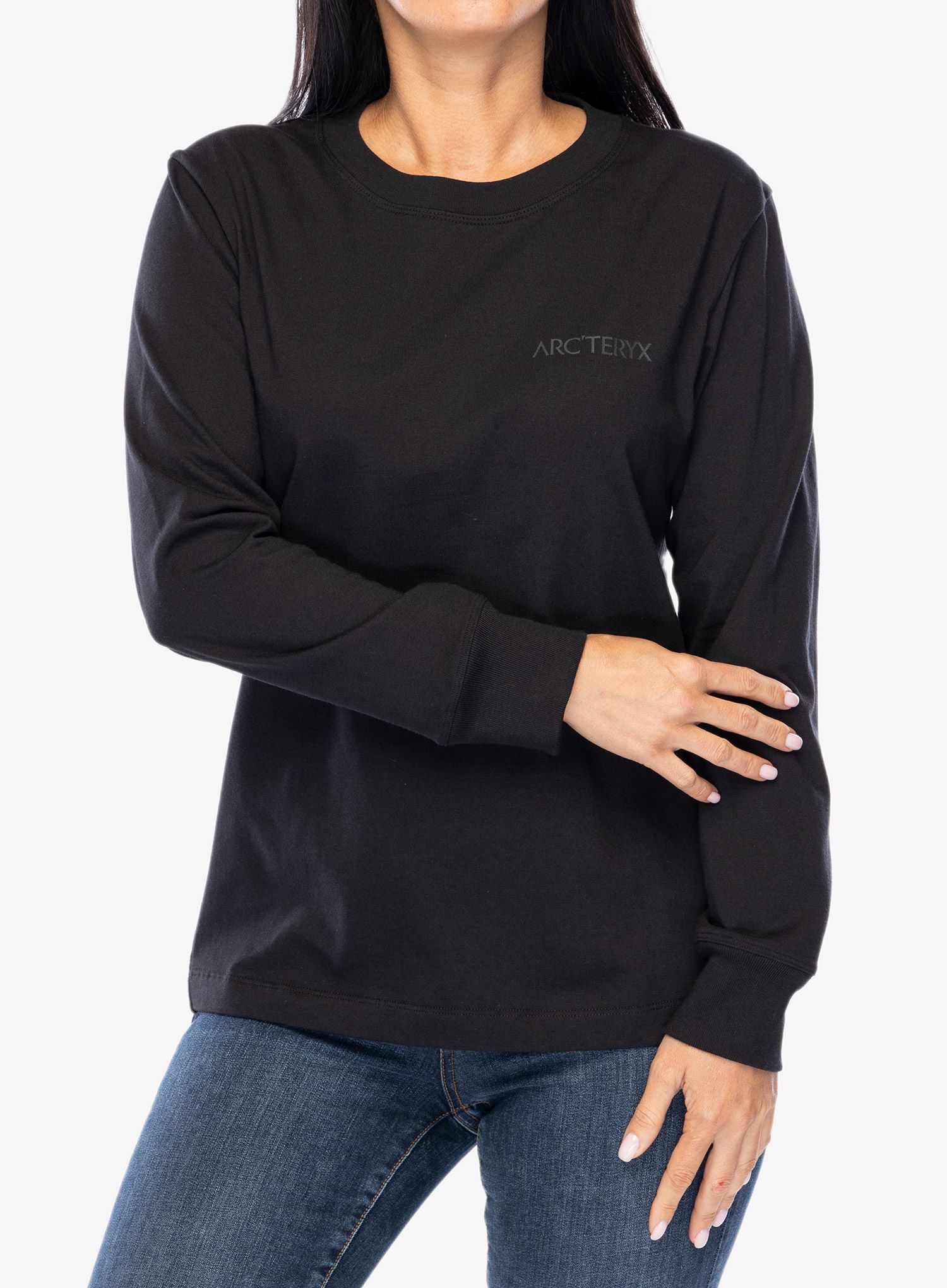 Dámská mikina Arcteryx Kragg Cotton Bird Crew LS - black/black
