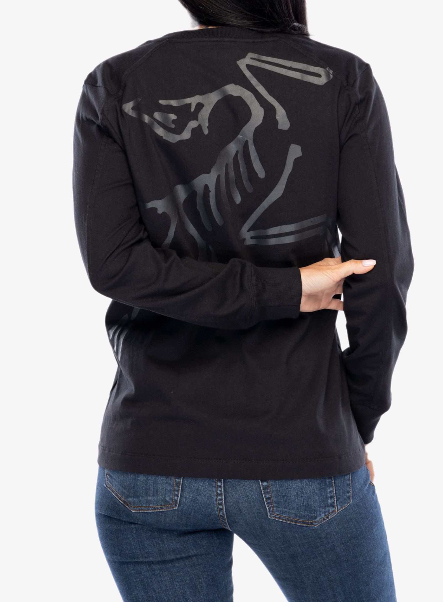 Dámská mikina Arcteryx Kragg Cotton Bird Crew LS - black/black
