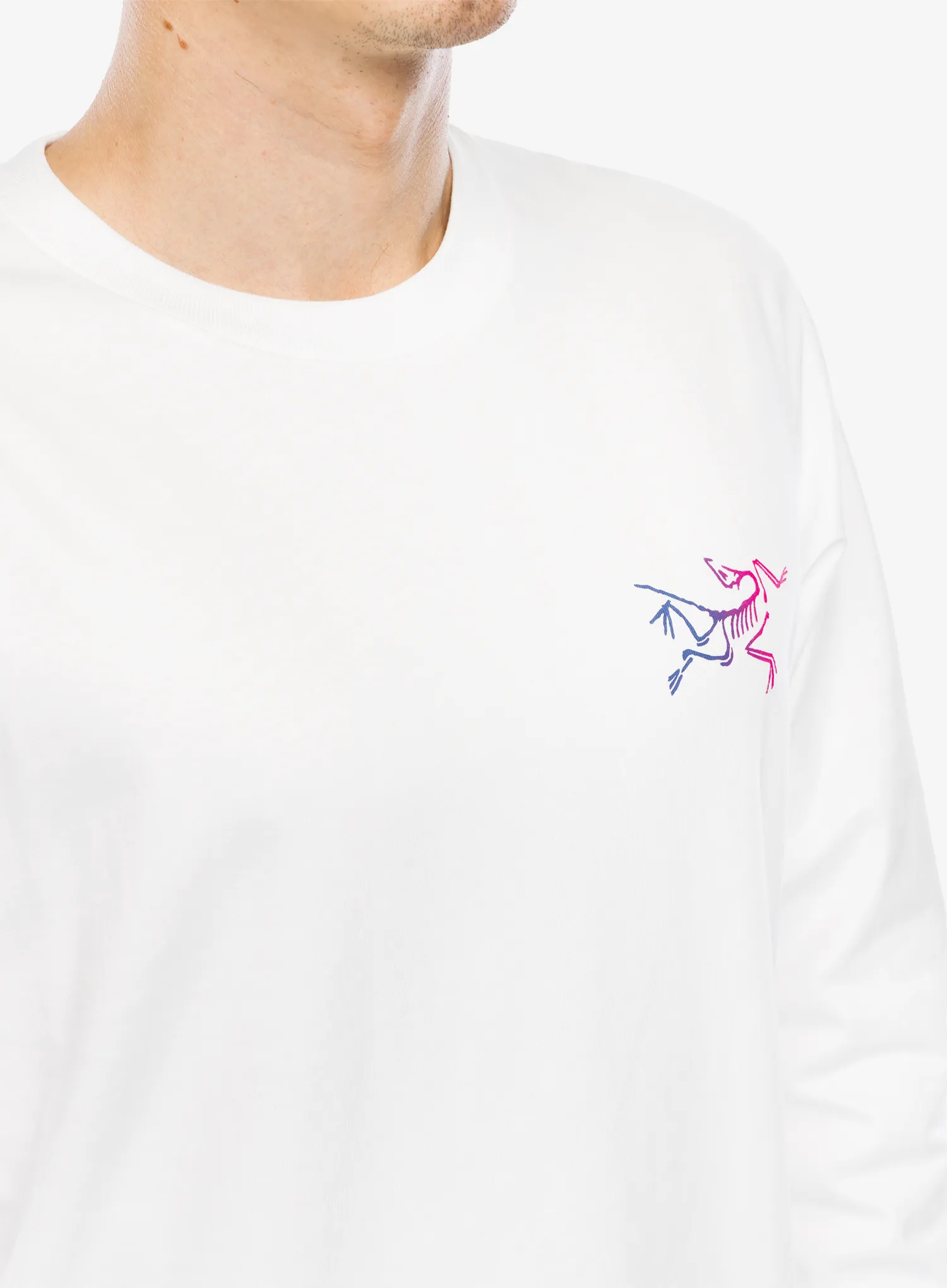 Mikina na lezení Arcteryx Kragg Cotton Heatmap LS - white light/multi