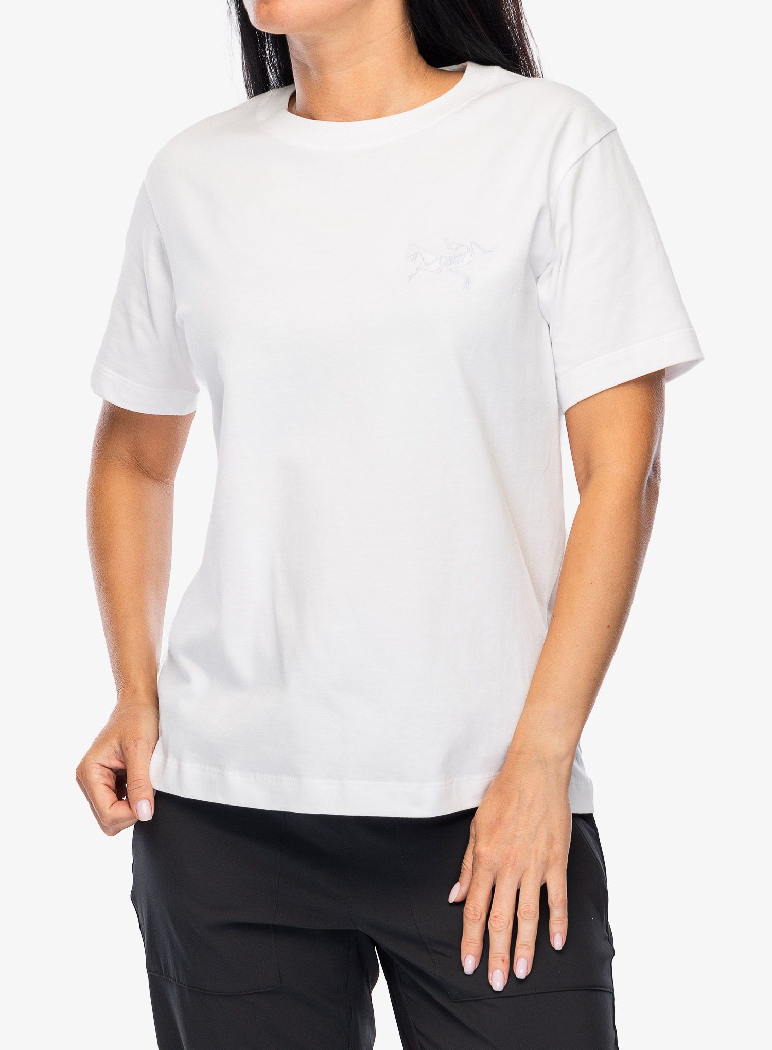 Dámské lezecké triko Arcteryx Kragg Cotton Little Bird Crew SS - white light/white