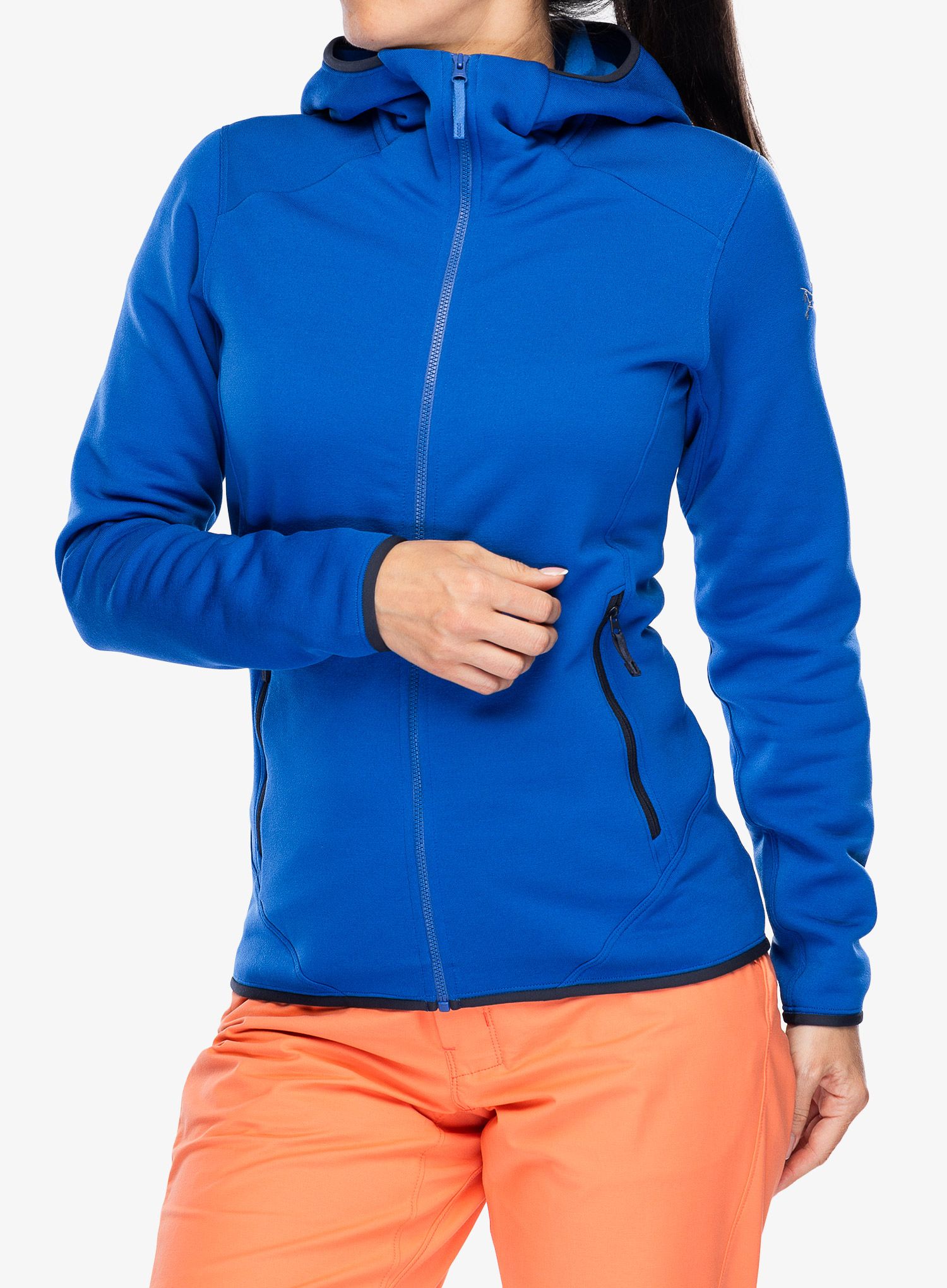 Fleece mikina dámská Arcteryx Kyanite Hoody - vitality/black sapphire