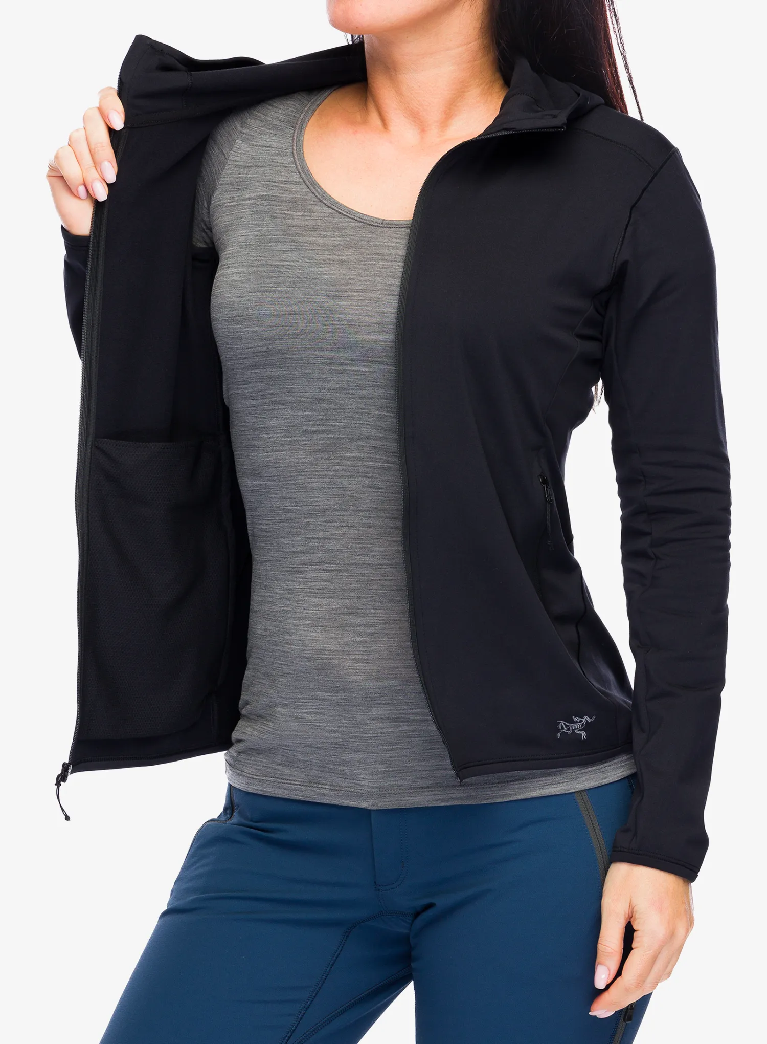 Dámská trekingová mikina Arcteryx Kyanite LT Hoody - black
