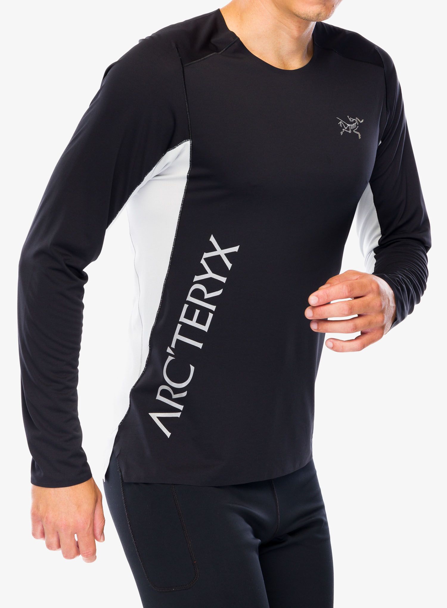 Mikina na běhání Arcteryx Norvan Downword Logo Shirt LS - black/solitude