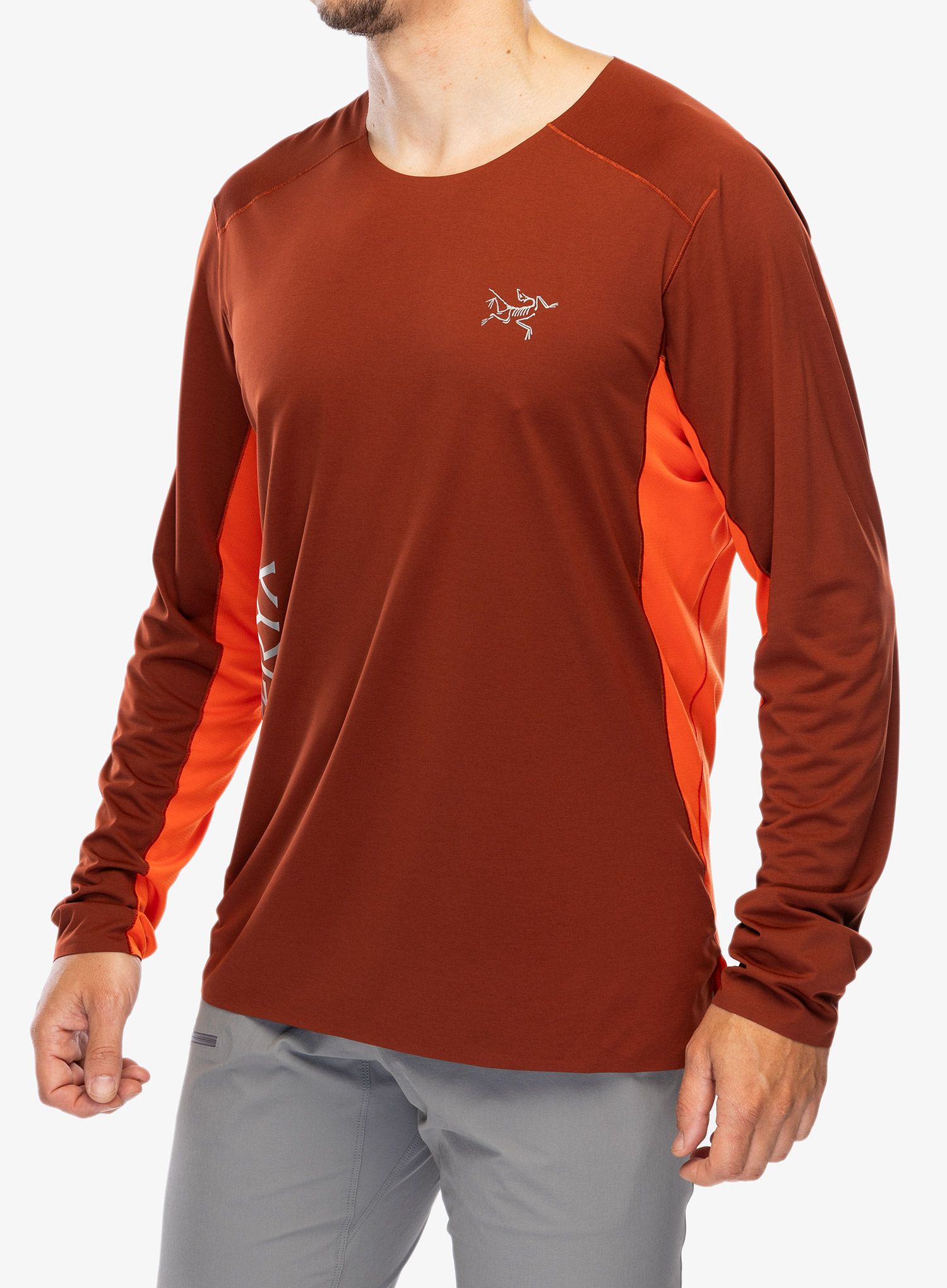 Mikina na běh Arcteryx Norvan Downword Logo Shirt LS - sequoia/solaris