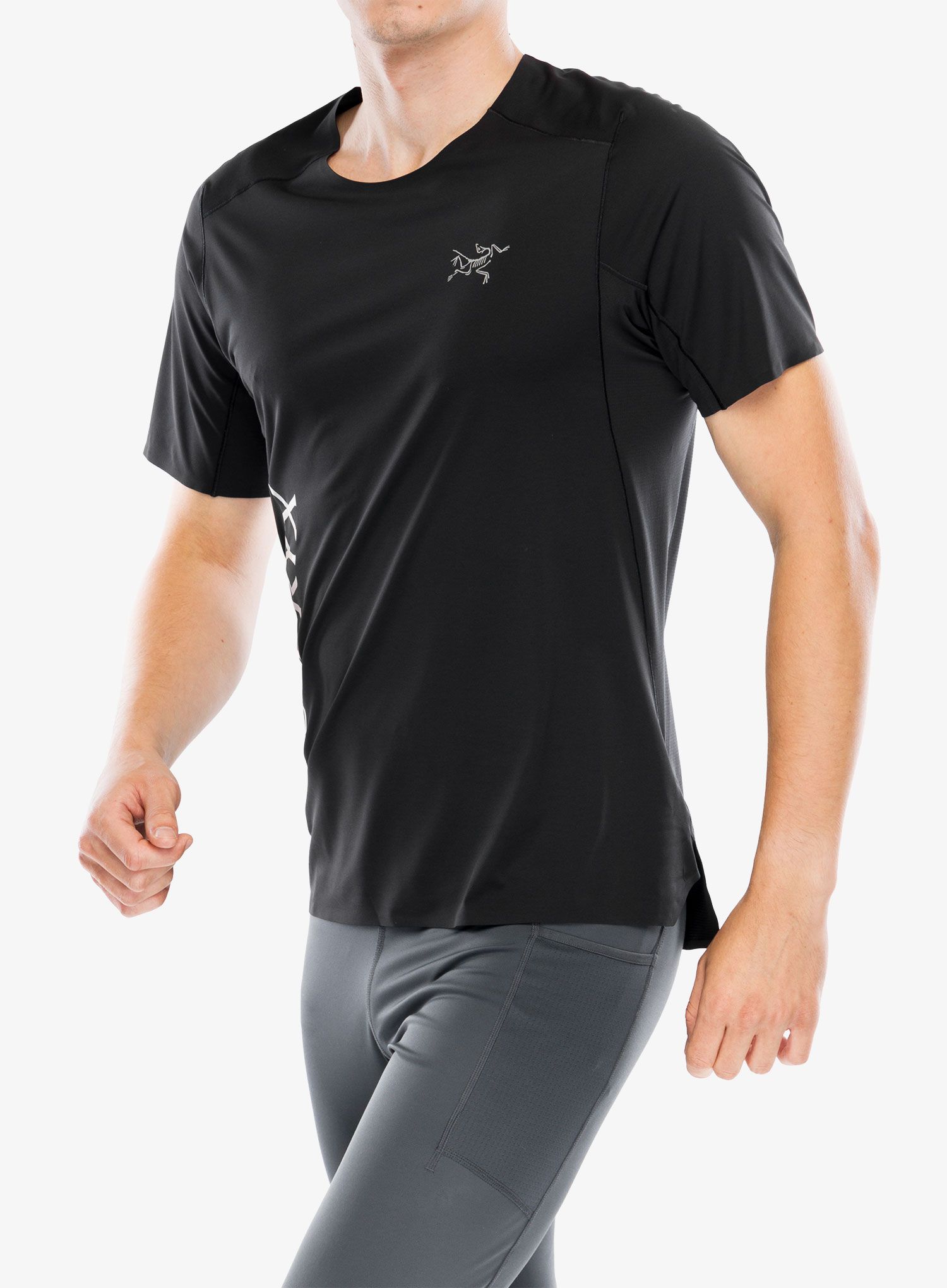 Běžecké tričko Arcteryx Norvan Downword Logo Shirt SS - black