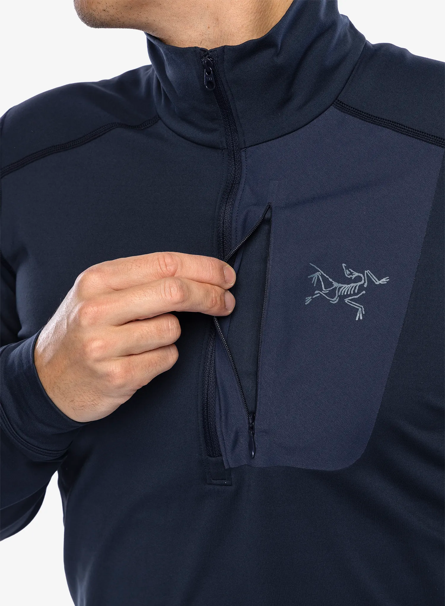 Funkční mikina Arcteryx Rho LT Zip Neck - black sapphire