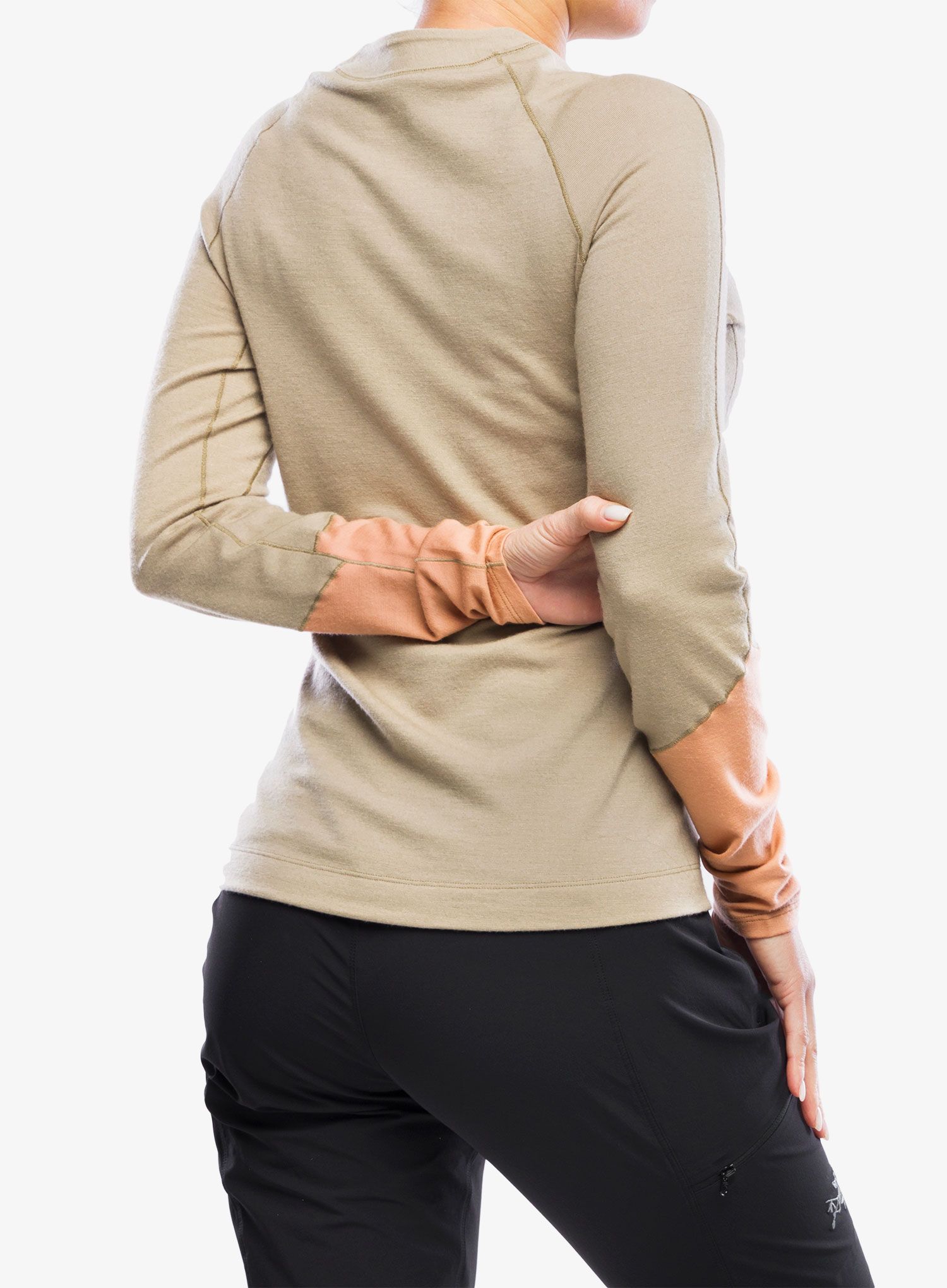 Dámská funkční mikina Arcteryx Rho Merino Wool LS Crew - smoke bluff/hazelnut