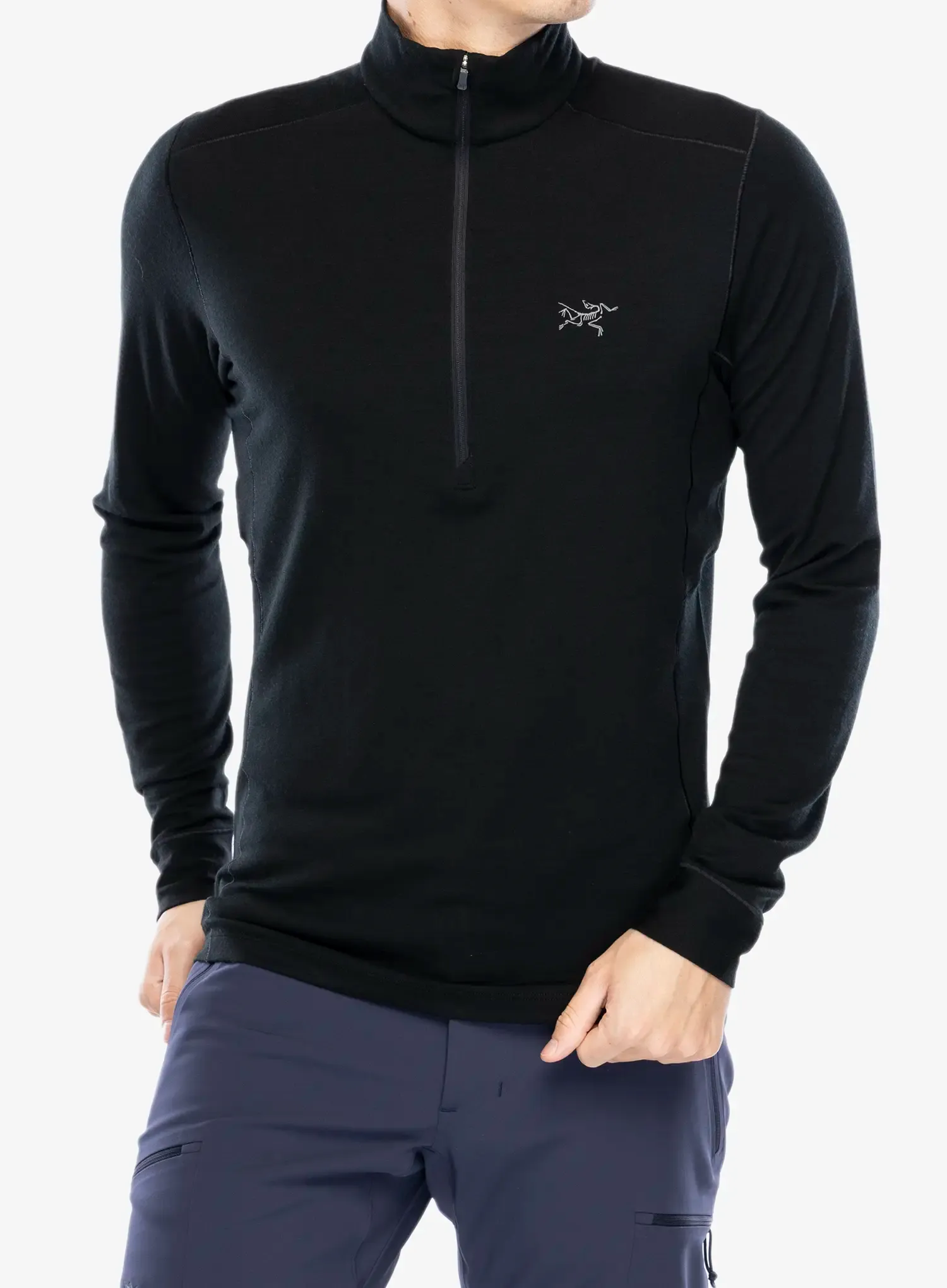 Funkční mikina Arcteryx Rho Merino Wool Zip Neck - black