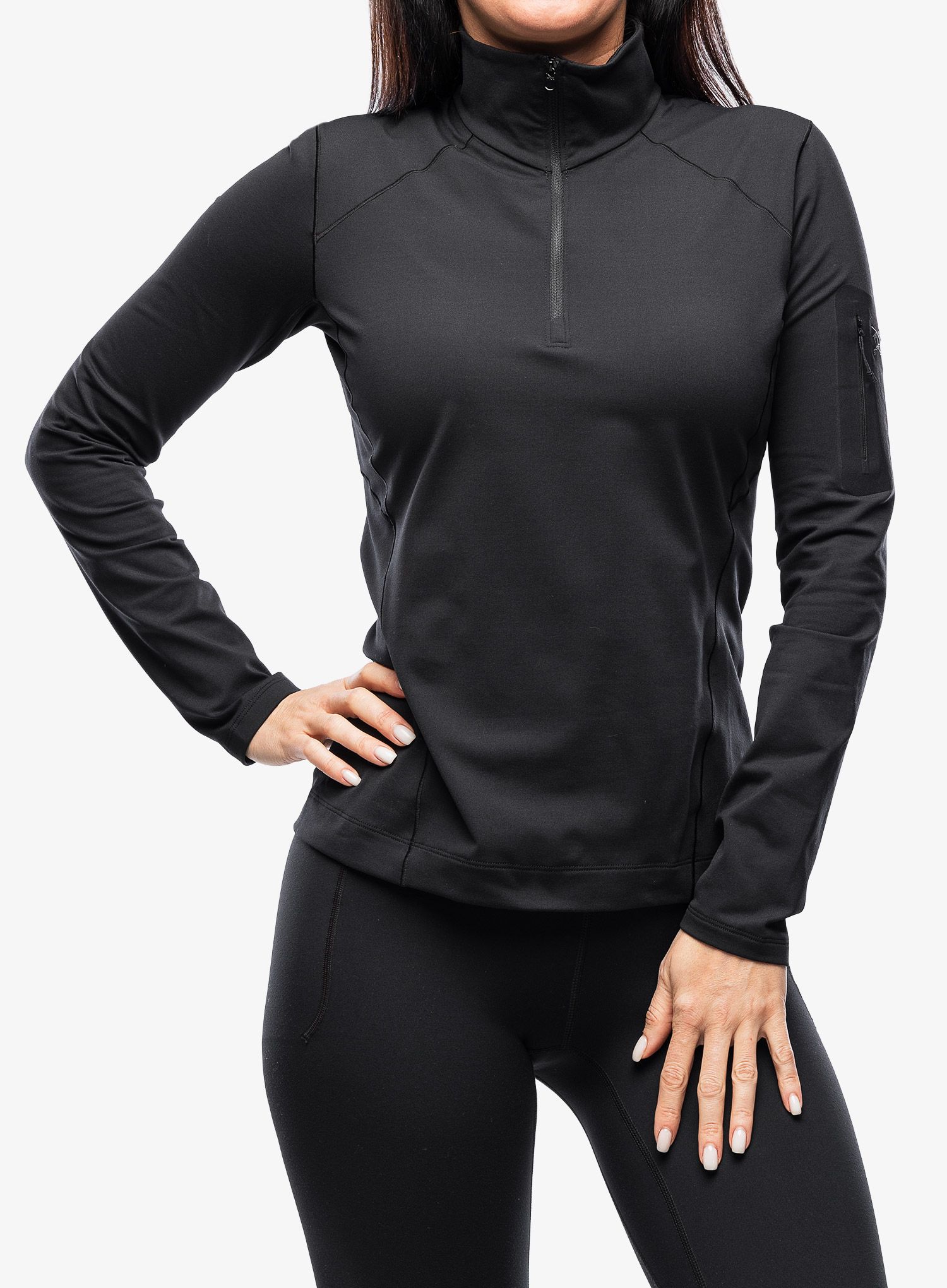 Dámská funkční mikina Arcteryx Rho Zip Neck - black