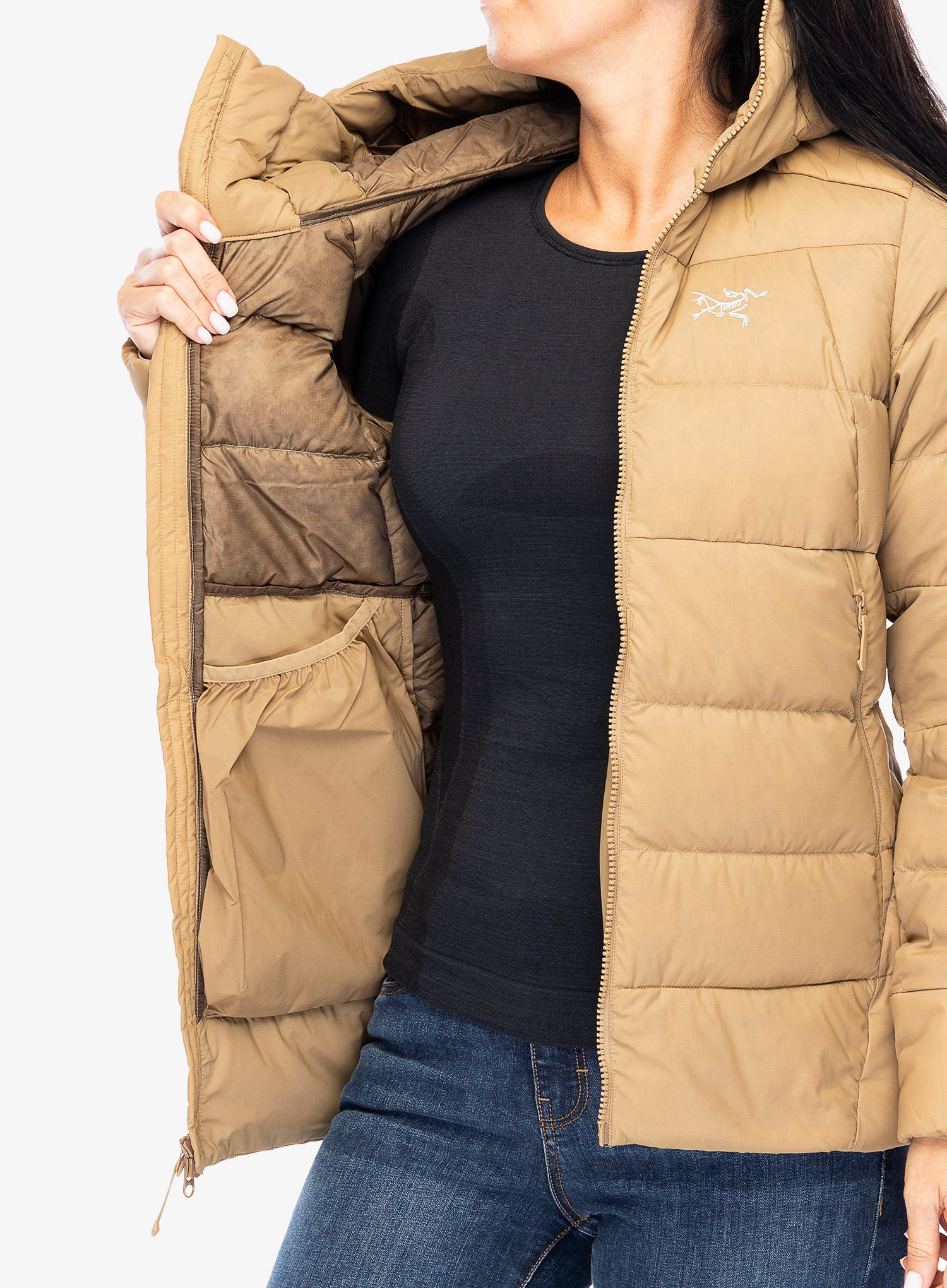 Dámská péřová bunda Arcteryx Thorium Hoody - canvas