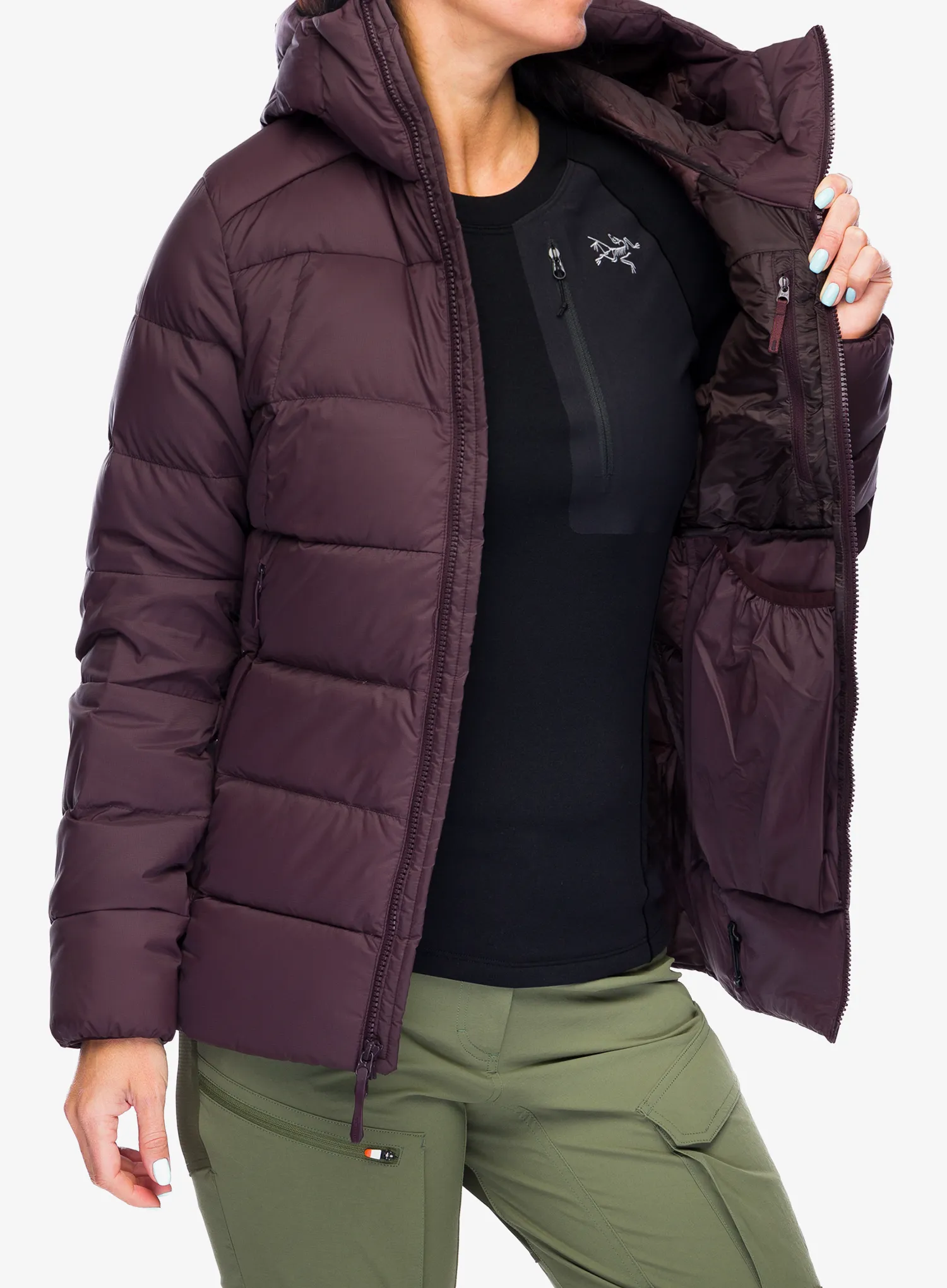 Dámská péřová bunda Arcteryx Thorium Hoody - phantasm