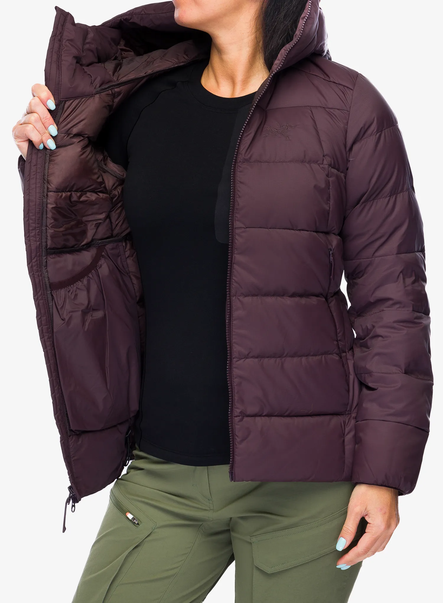 Dámská péřová bunda Arcteryx Thorium Hoody - phantasm