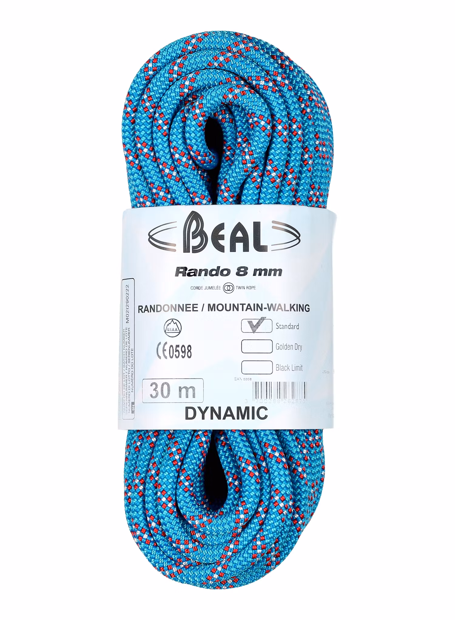 Dynamické lano Beal Rando 8 mm 30 m - blue