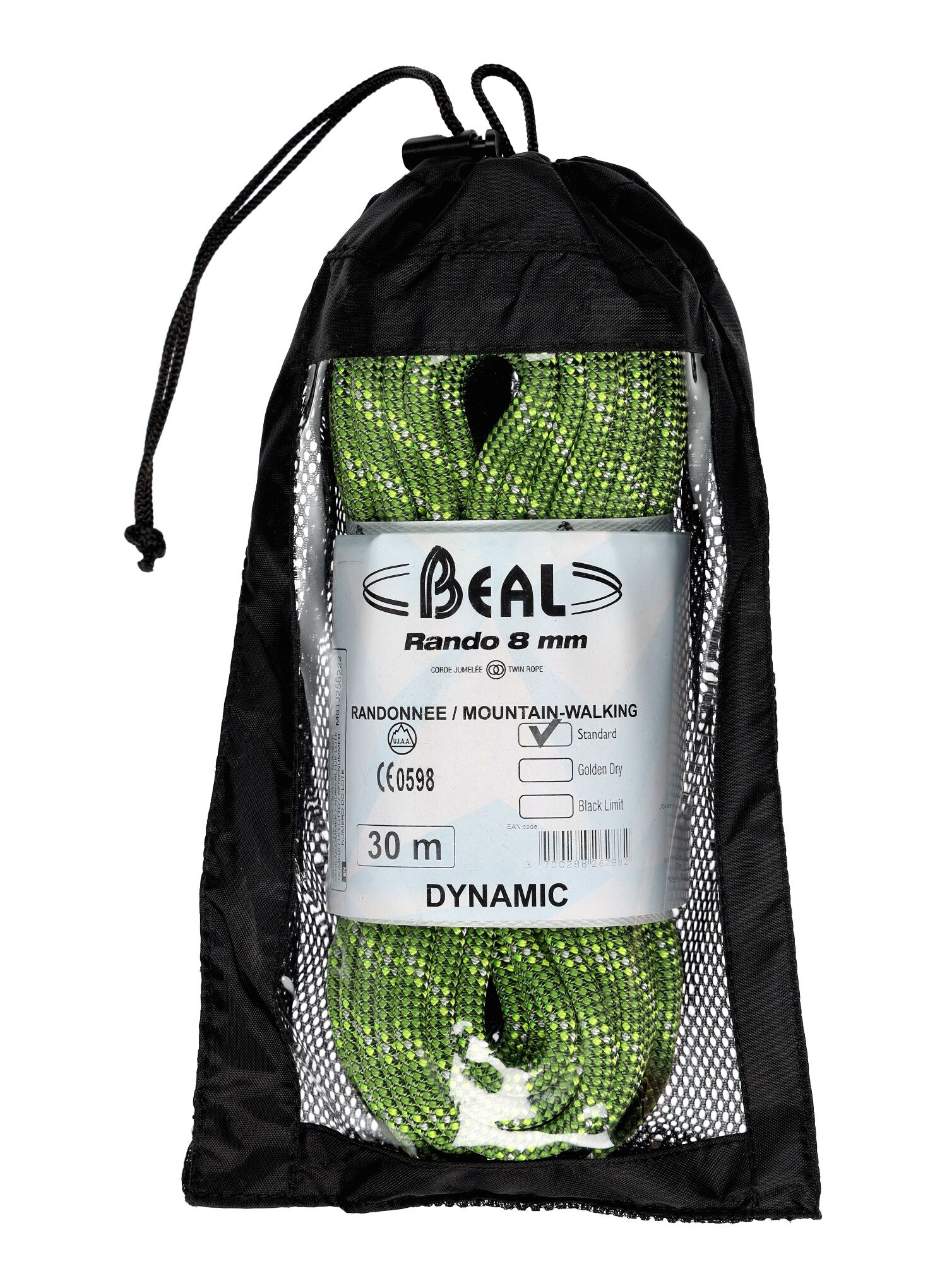 Dynamické lano Beal Rando 8 mm 30 m - green