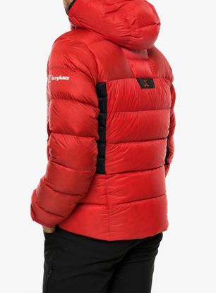 Péřová bunda pánská Berghaus MTN Arete Ultra Down Hoody- goji berry/jet black